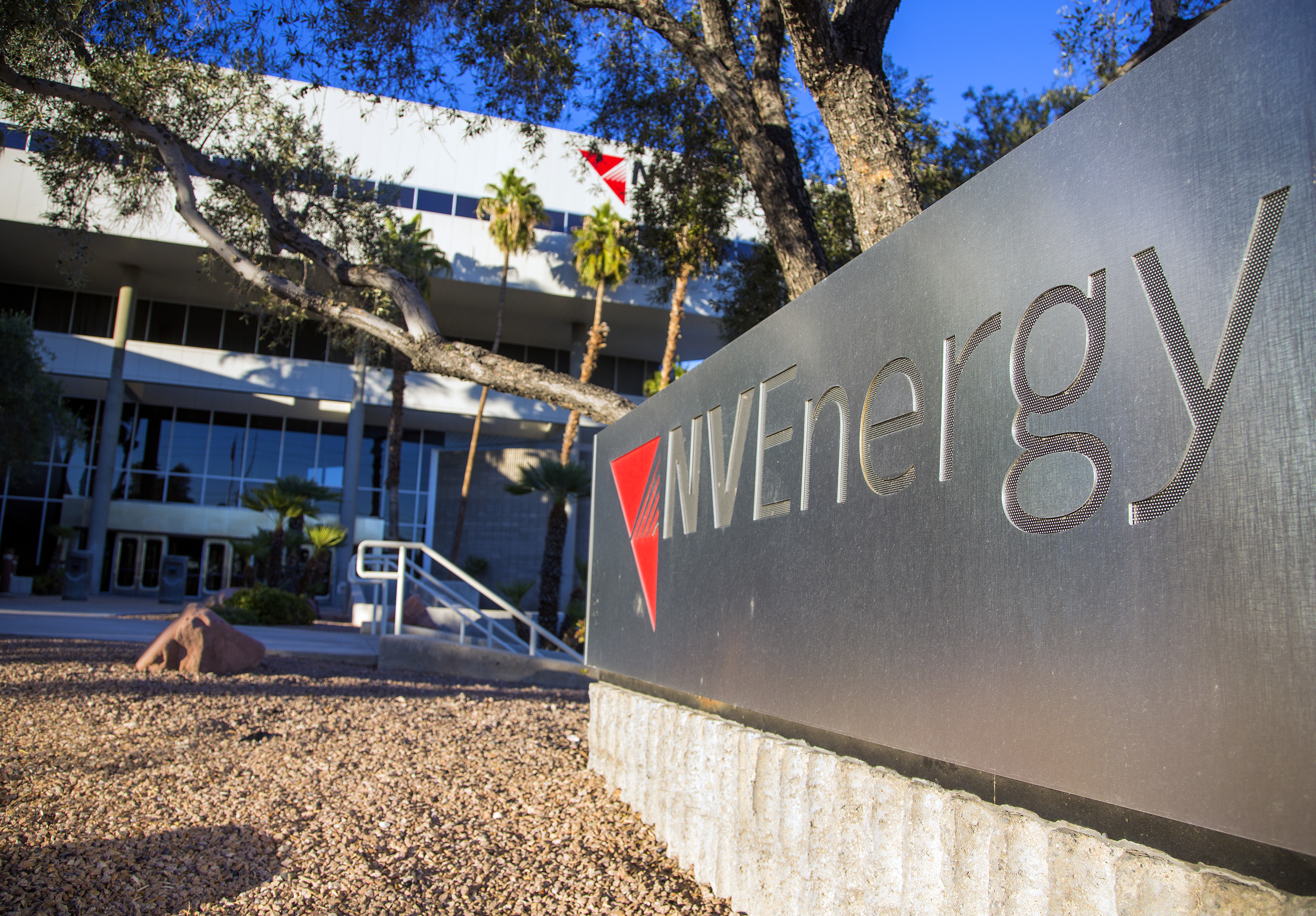 The sign at NV Energy corporate headquarters