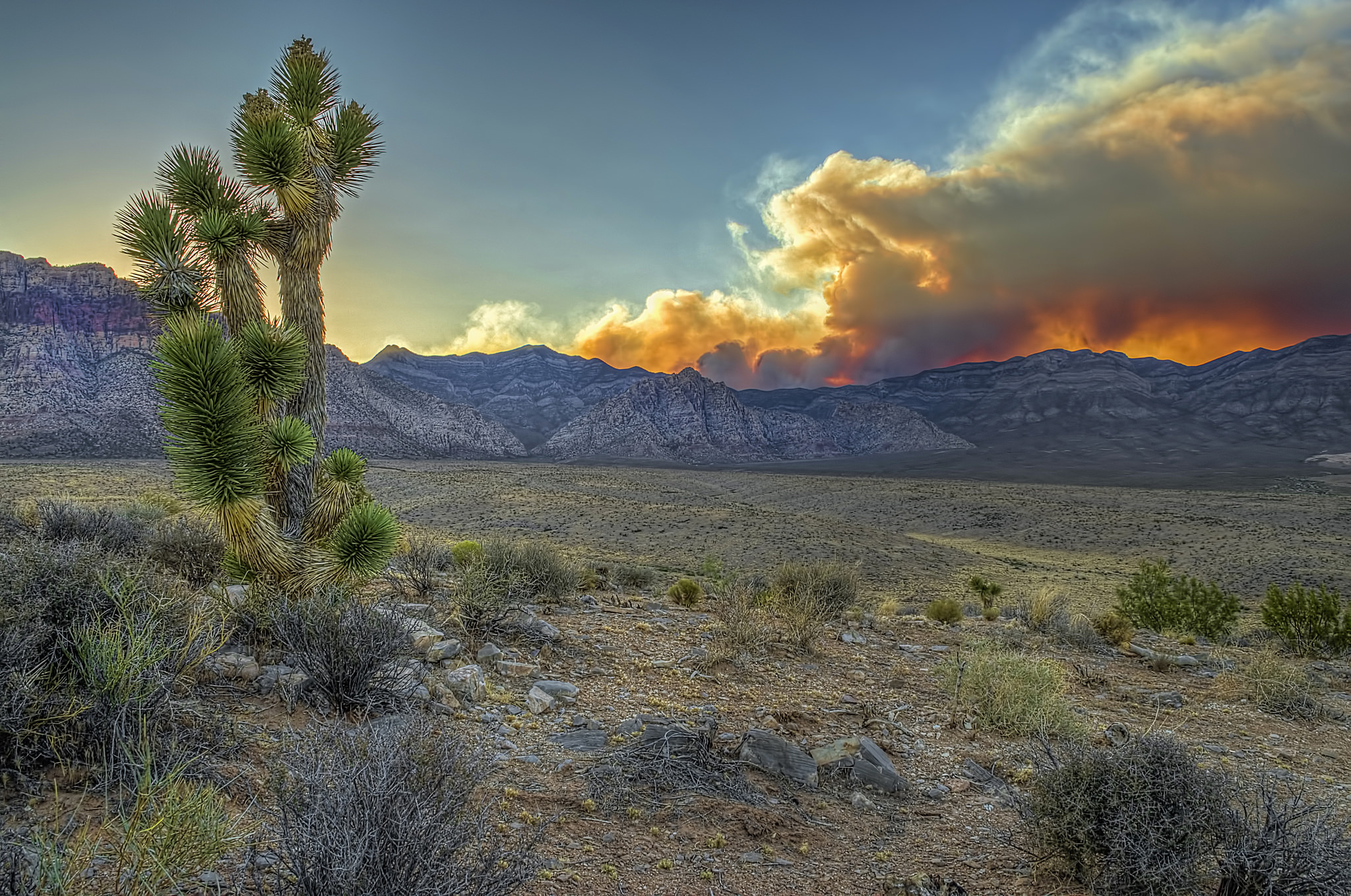 Smoke over Red Rock National Conservation Area