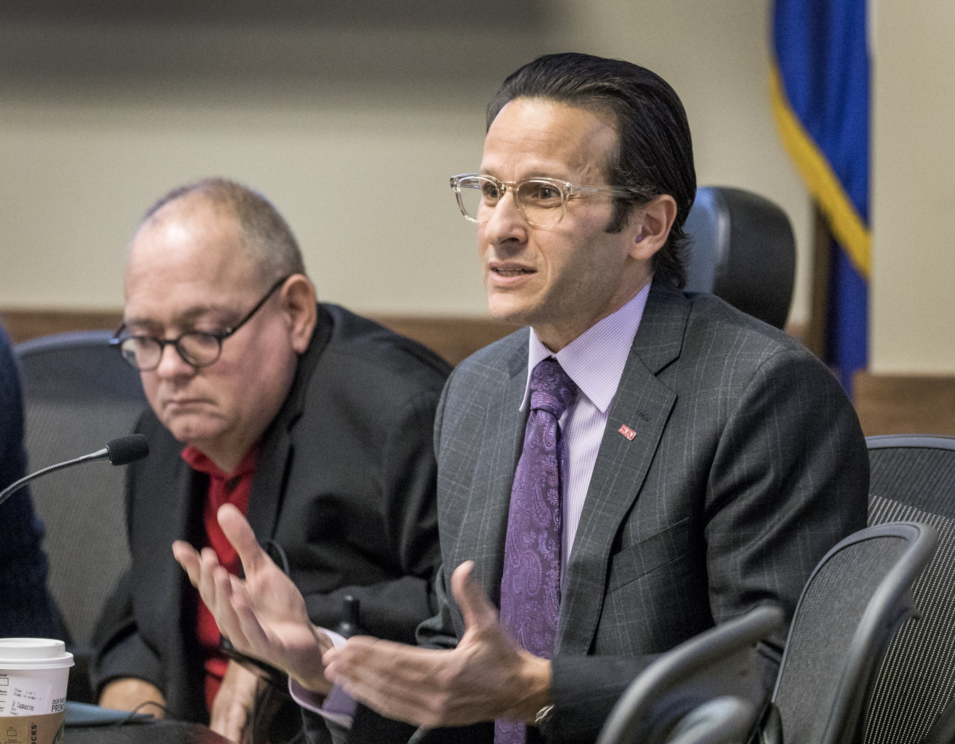 Regents speak at a meeting