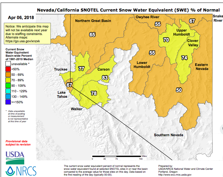 For Nevada's snowpack (and its water supply), March was a 'miracleish