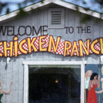 The front entrance to the Chicken Ranch brothel