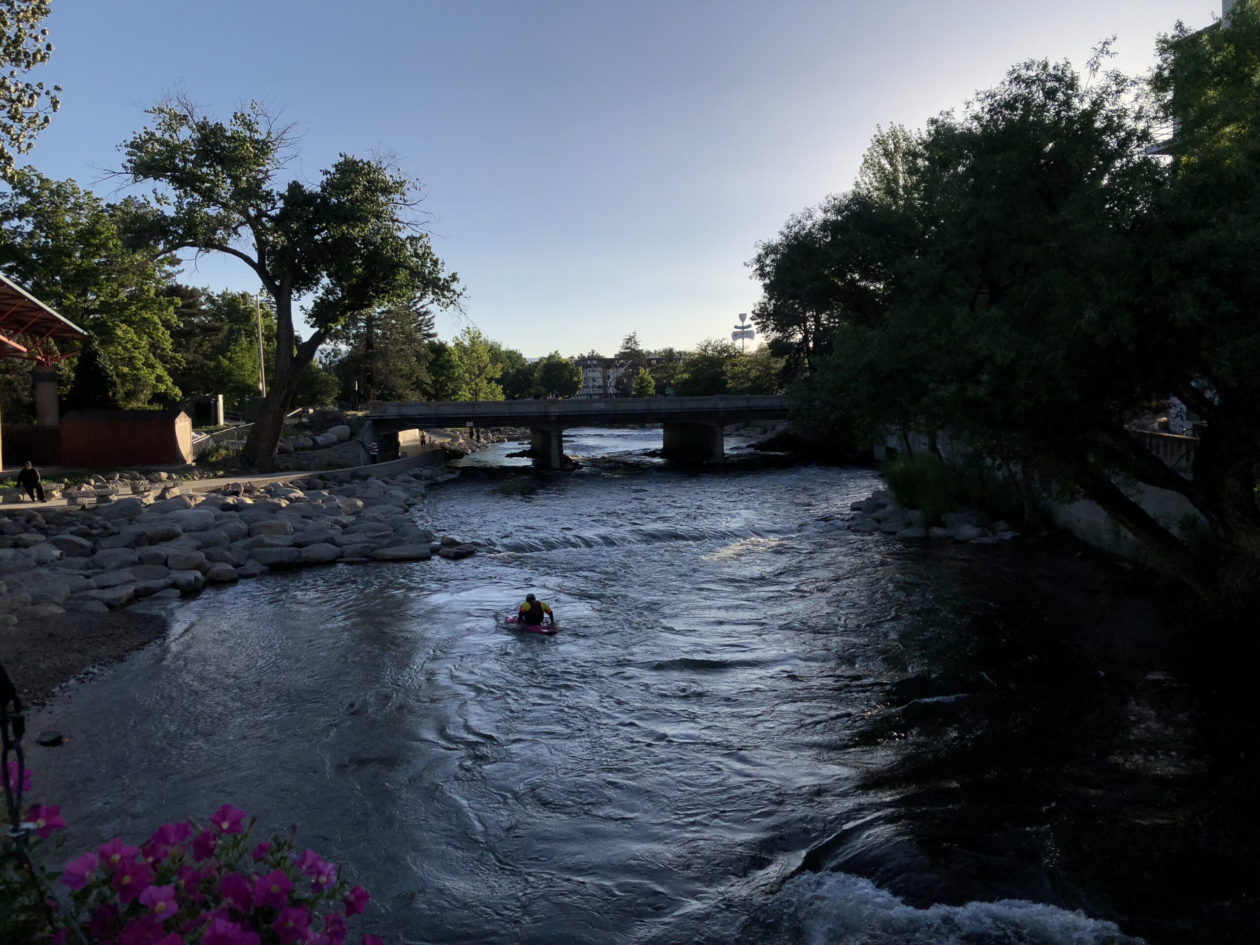 Truckee River at sunset