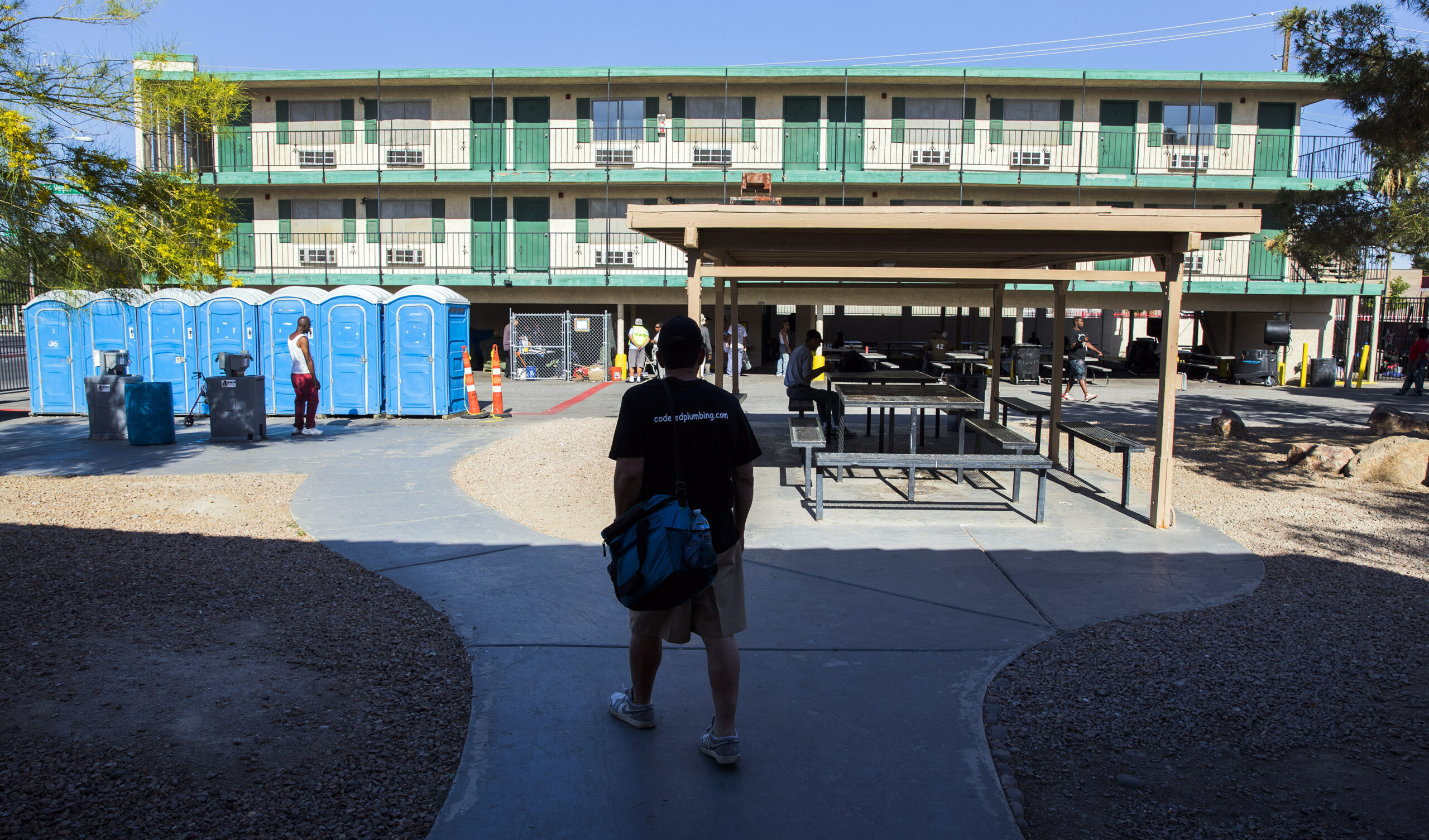 The city of Las Vegas operated The Courtyard provides day shelter in the homeless corridor on Foremaster Street