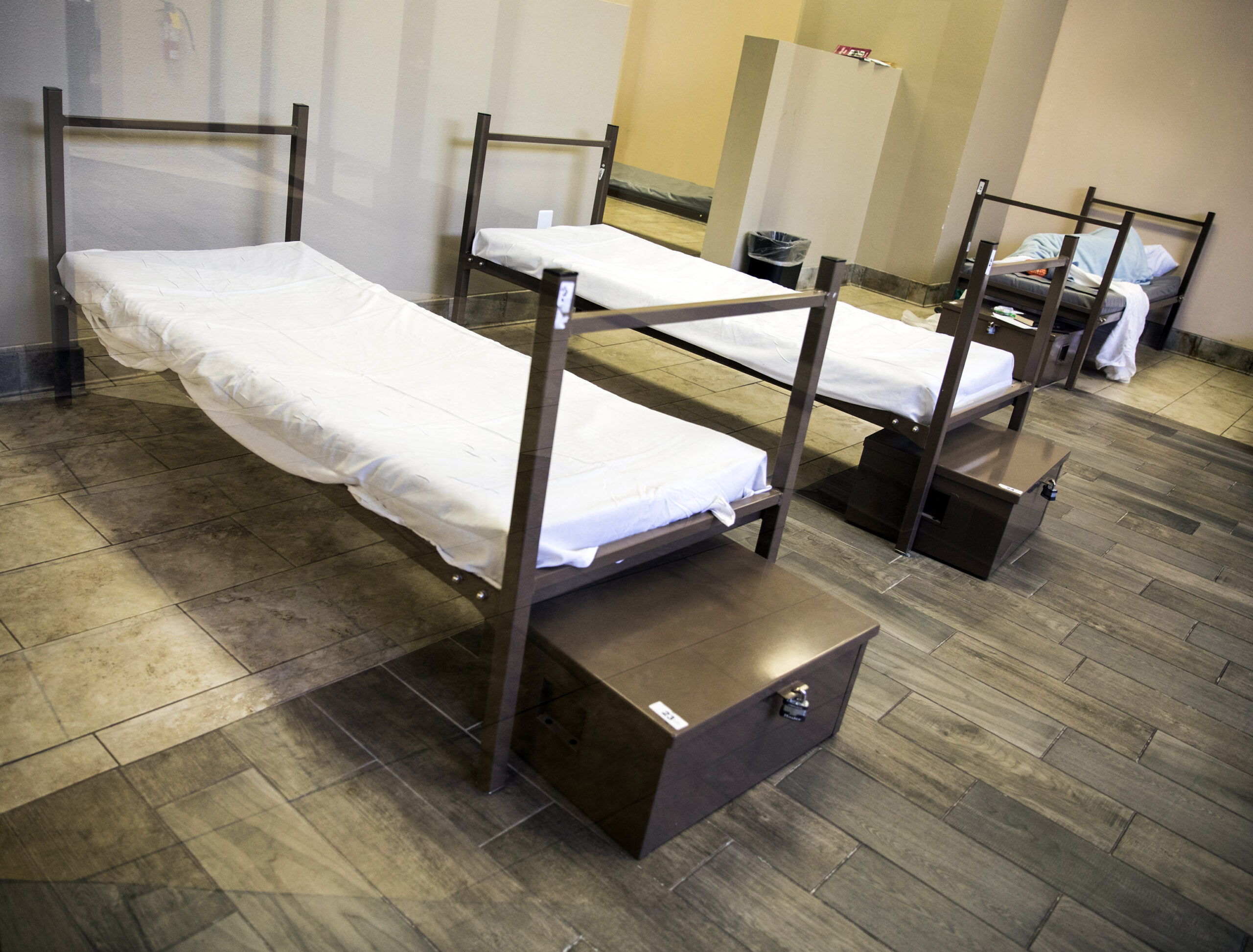 Men's dorms at WestCare nonprofit addiction treatment center in downtown Las Vegas on Thursday, May 10, 2018. (Jeff Scheid/The Nevada Independent).