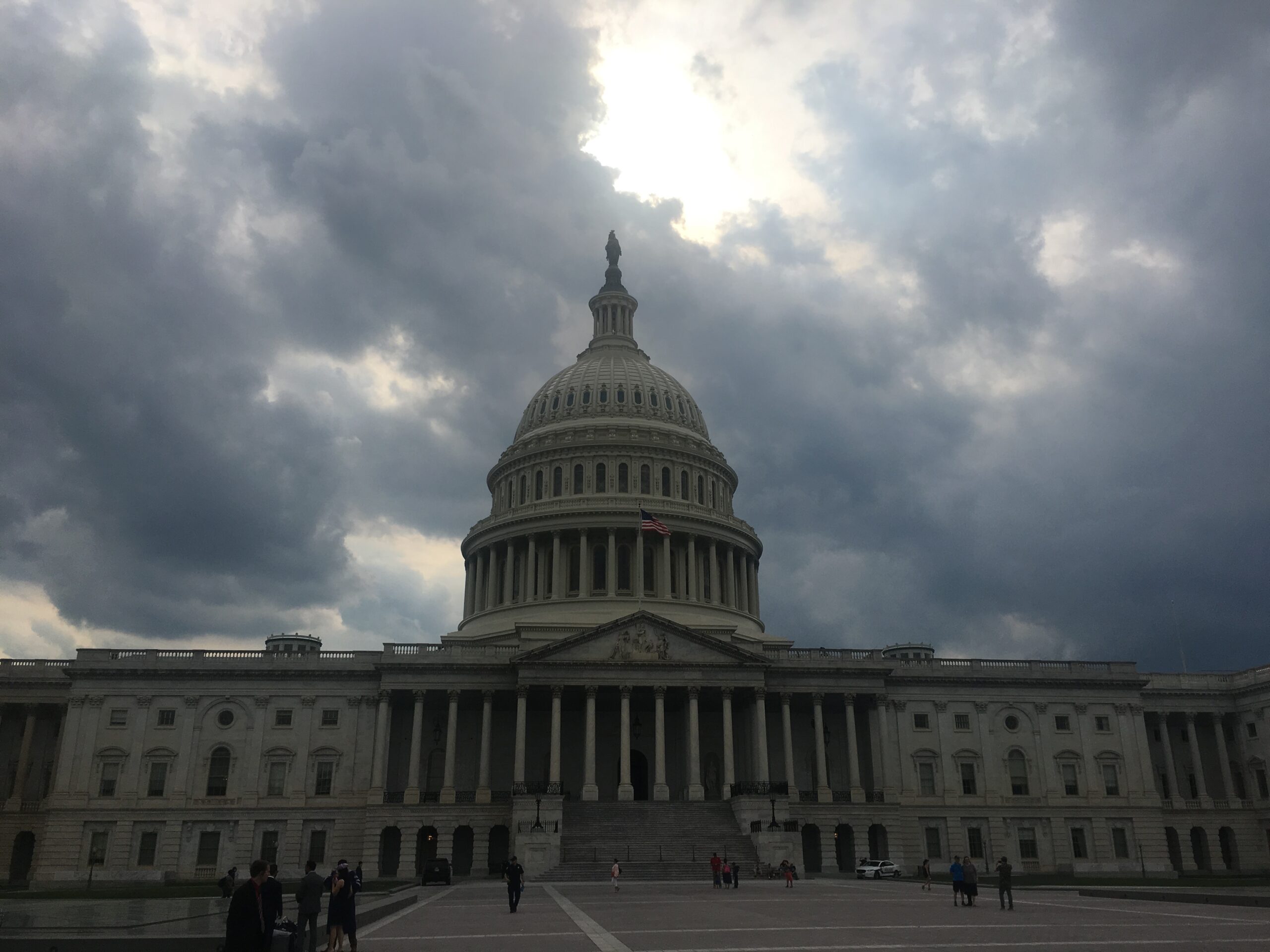 Dark clouds over the U.S. Capitol building