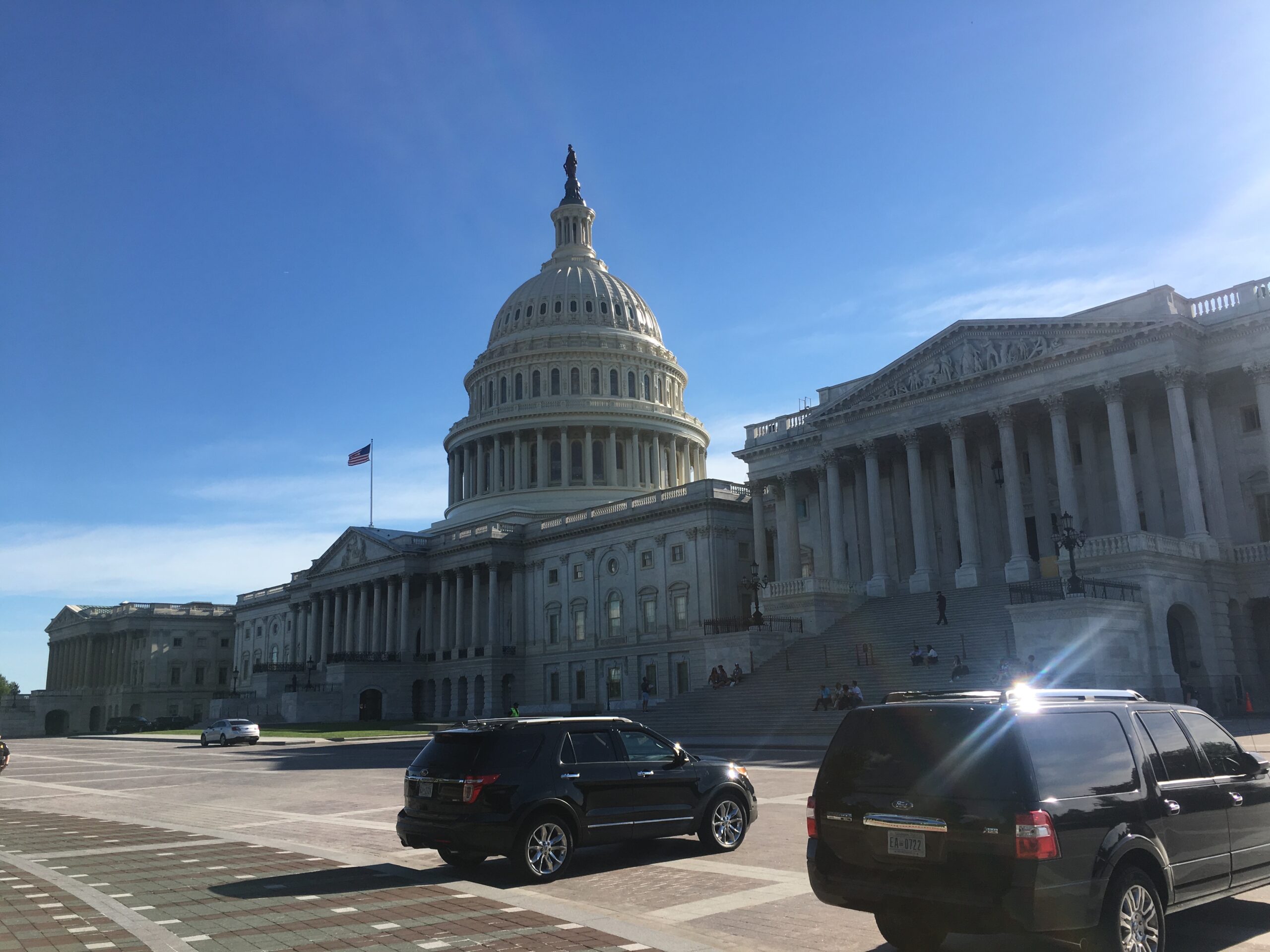 The U.S. Capitol Building under blue skies