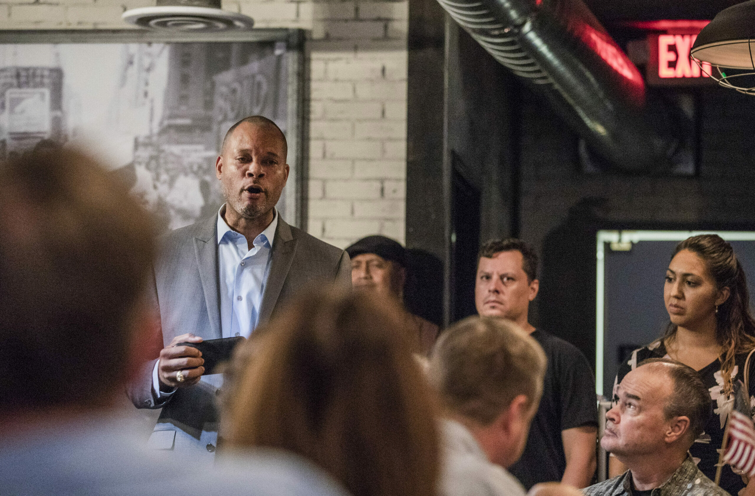 Aaron Ford at campaign event