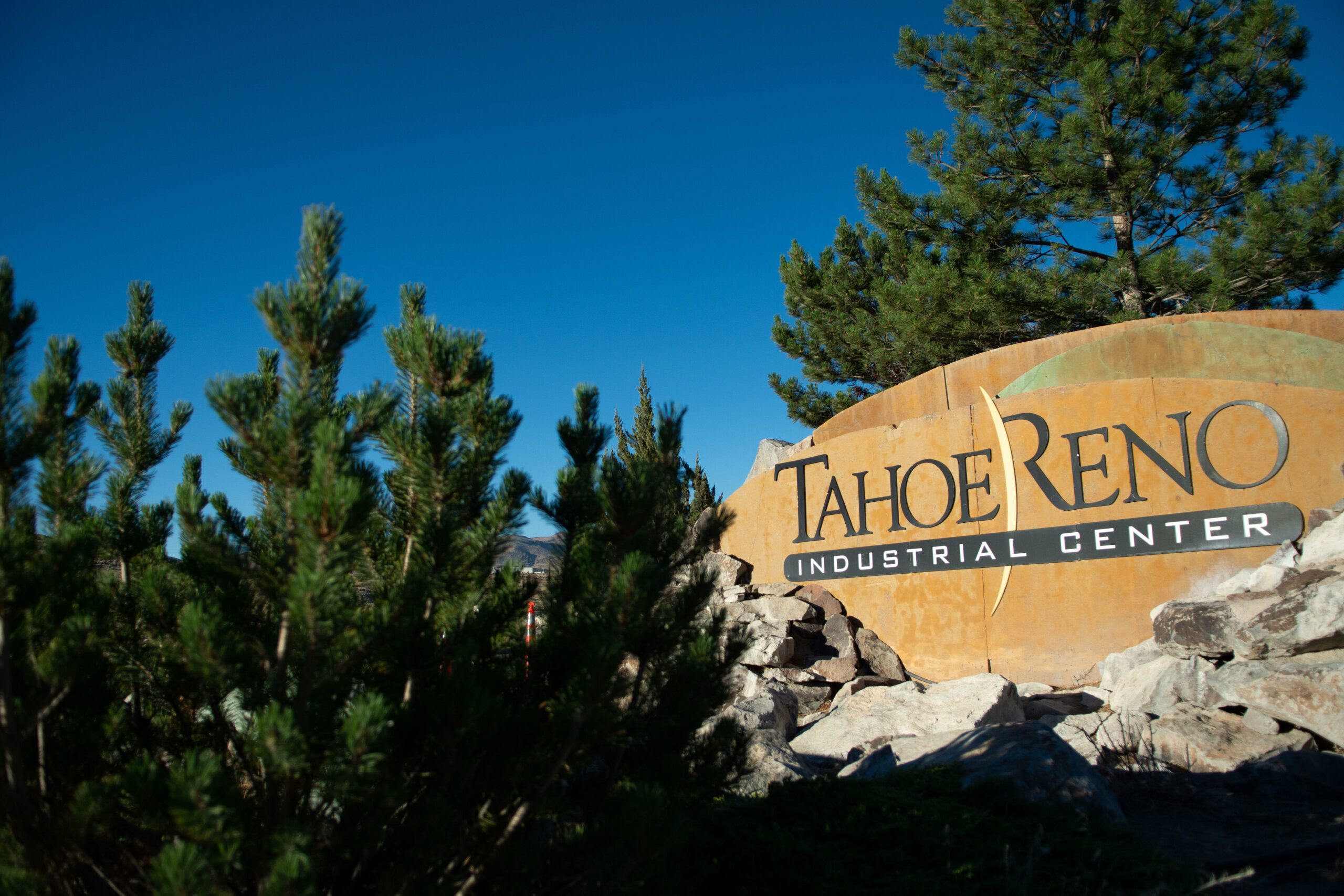 Signage at the entrance to the Tahoe Reno Industrial Center