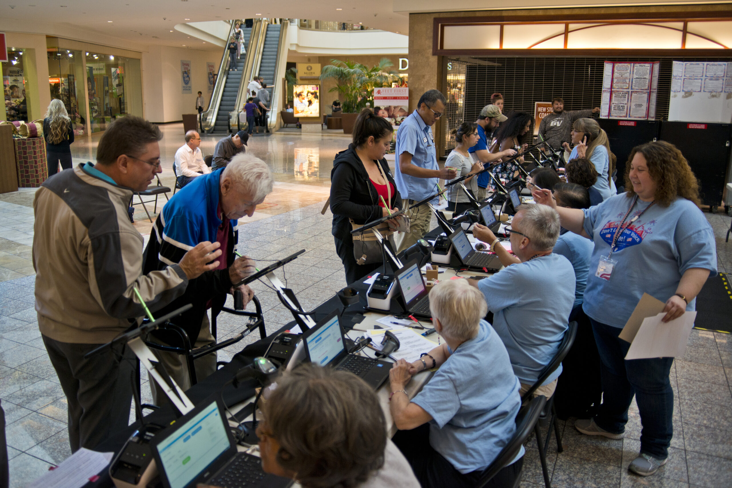 Voters at Galleria at Sunset voting center