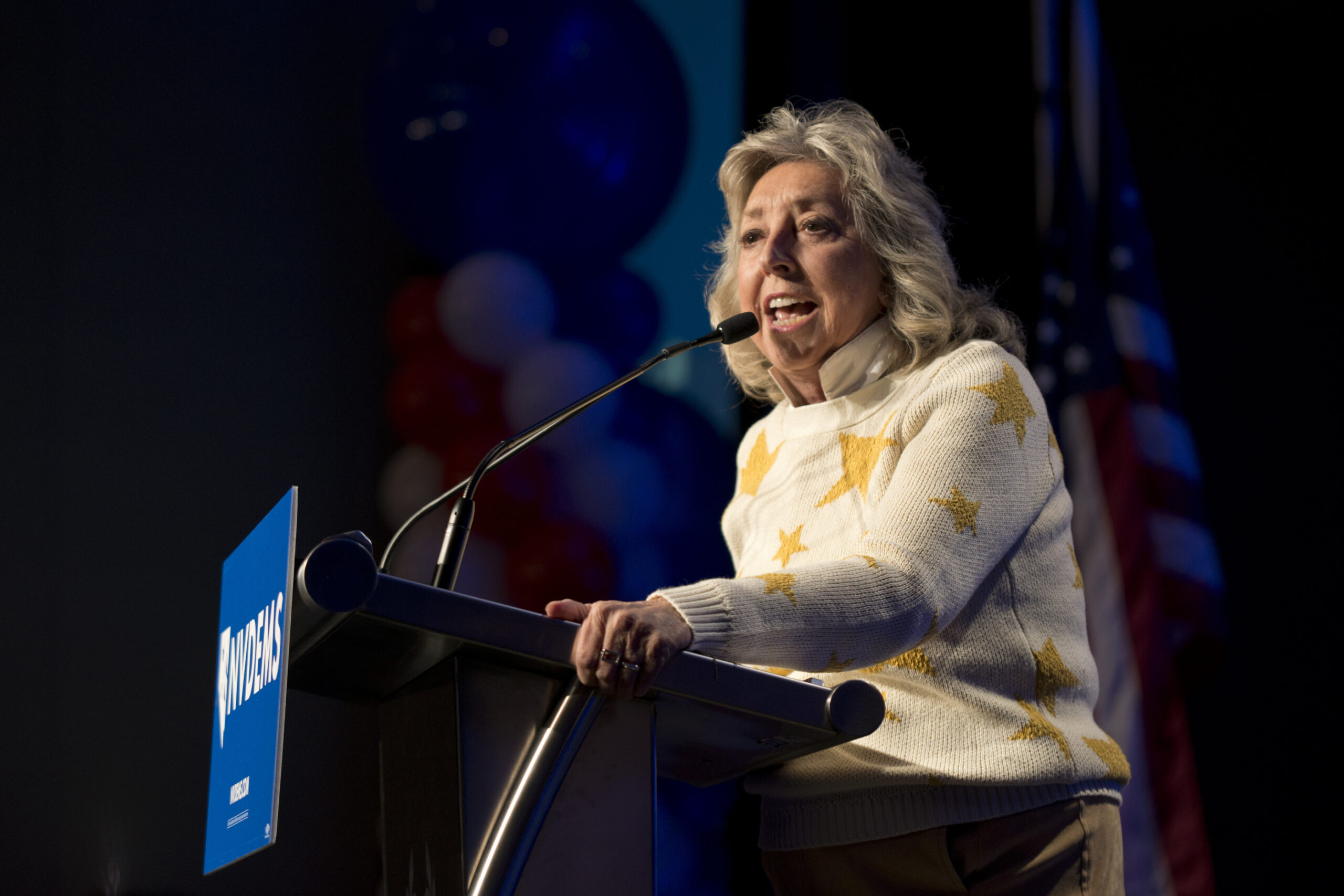 Dina Titus speaks during the Nevada Democratic Party election night event at Caesar Palace in Las Vegas on Tuesday, Nov. 6, 2018.