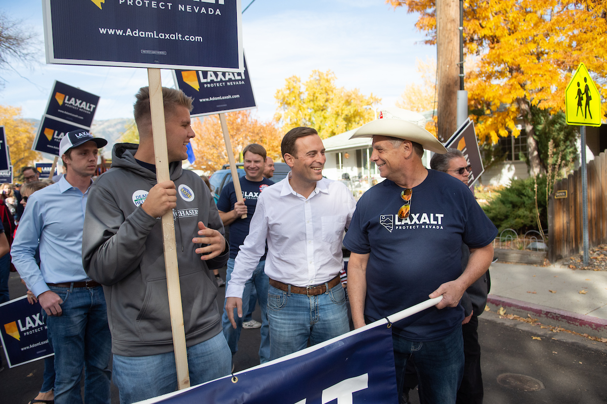 Adam Laxalt with supporters at the Nevada Day parade