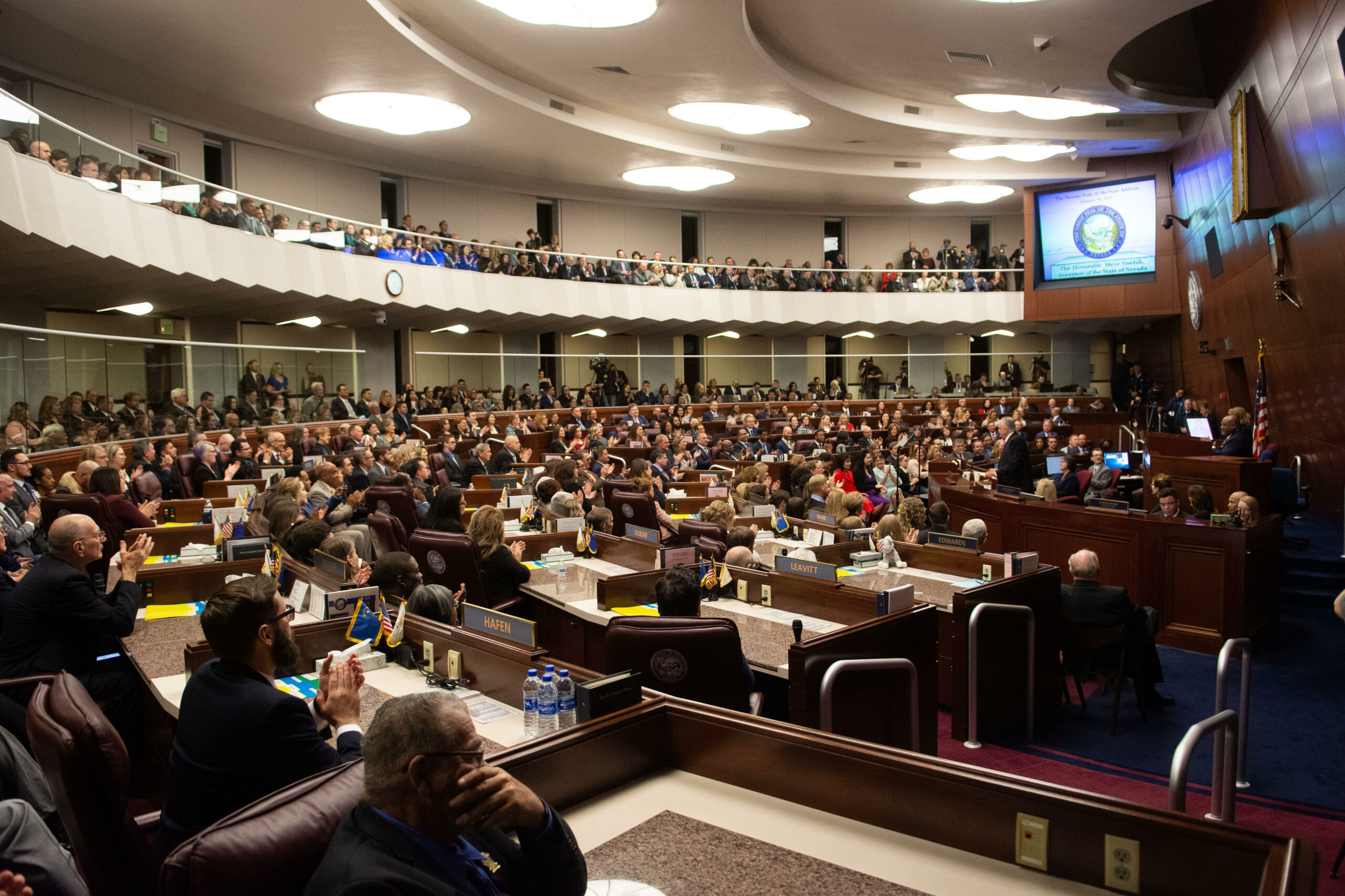 The inside of the Nevada Legislature during State of the State