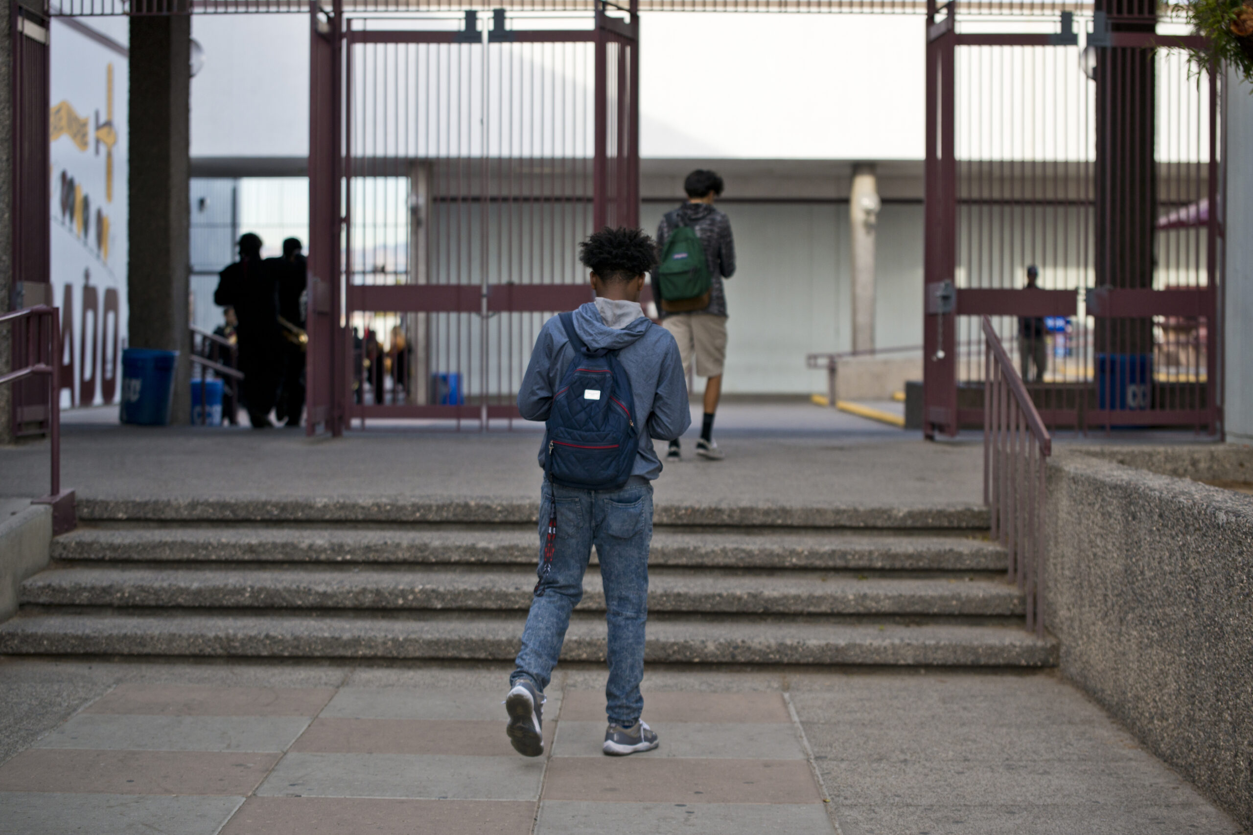Students walk between classes at Eldorado High School