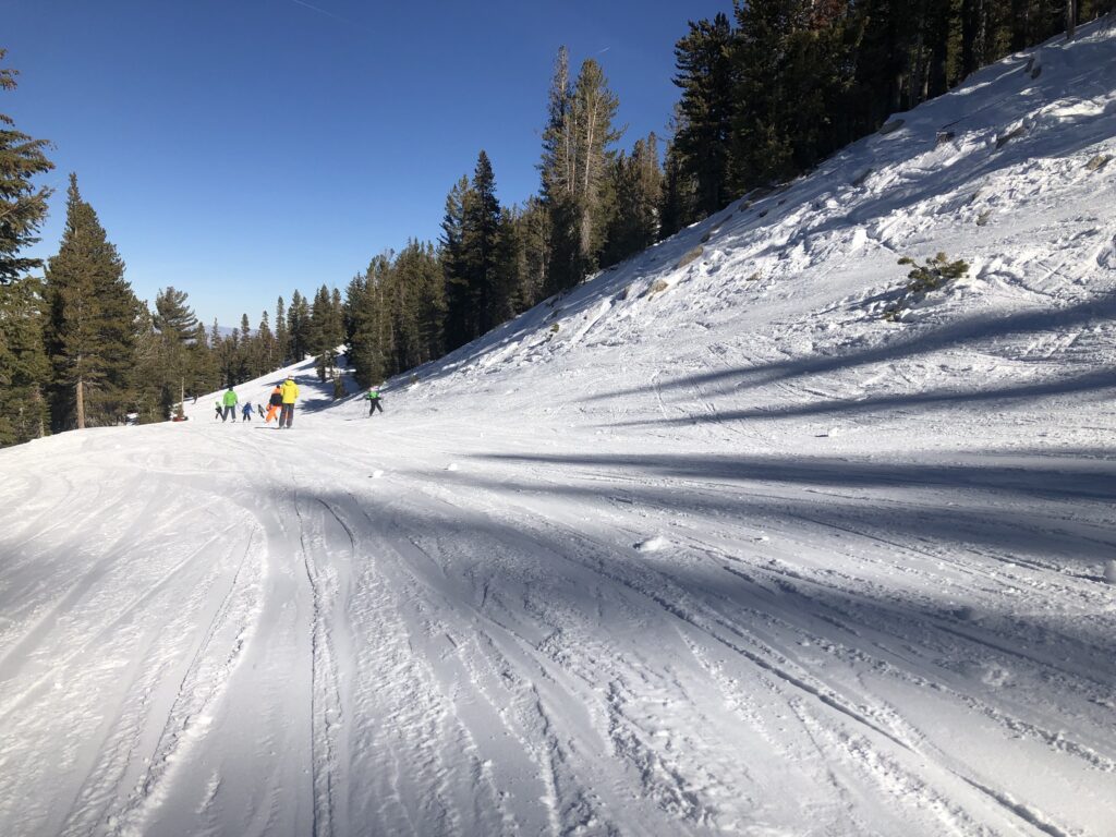 Skiers on Mt. Rose Ski Tahoe