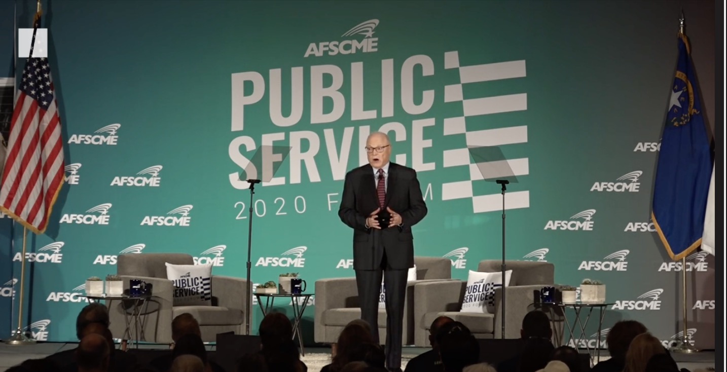 AFSCME President Lee Saunders speaks at the union's presidential forum at UNLV on Saturday, August 3, 2019.