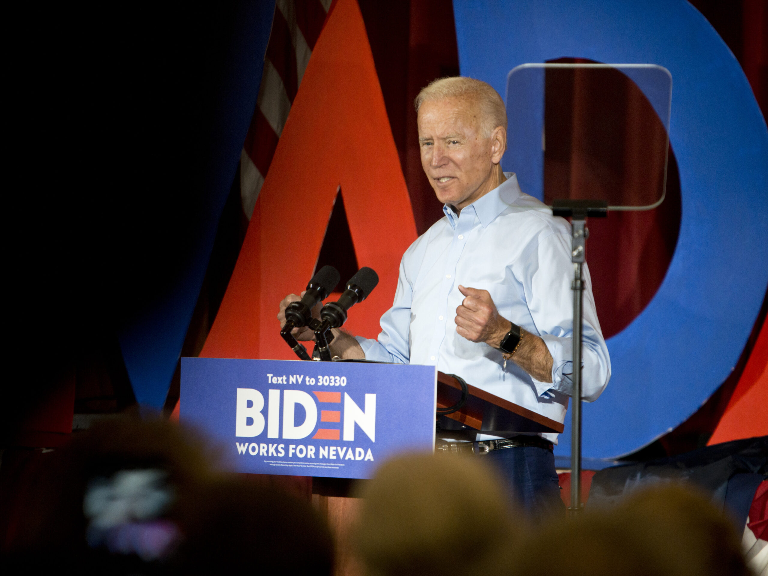 Former Vice President Joe Biden speaking during a campaign event