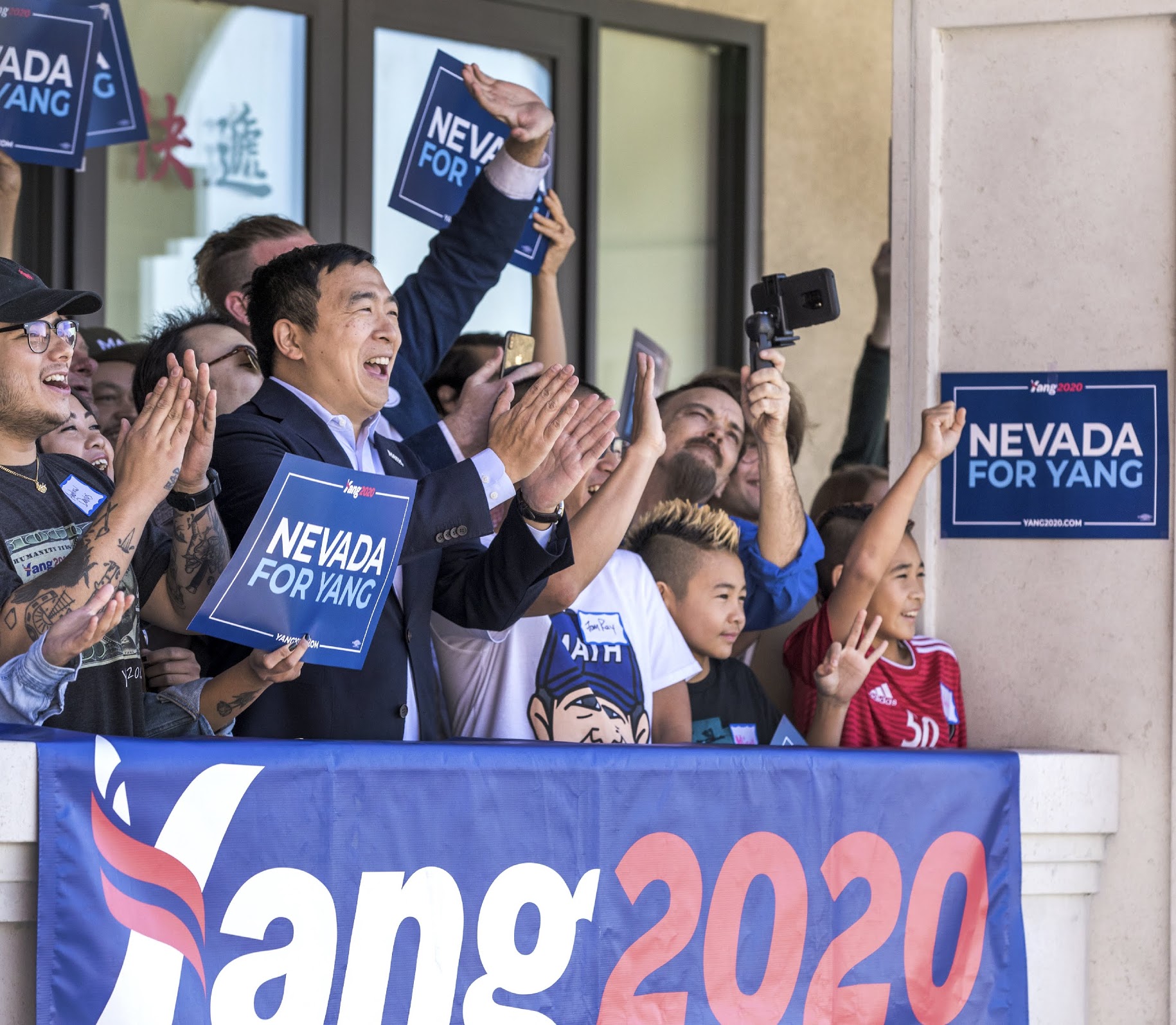 Andrew Yang and supporters