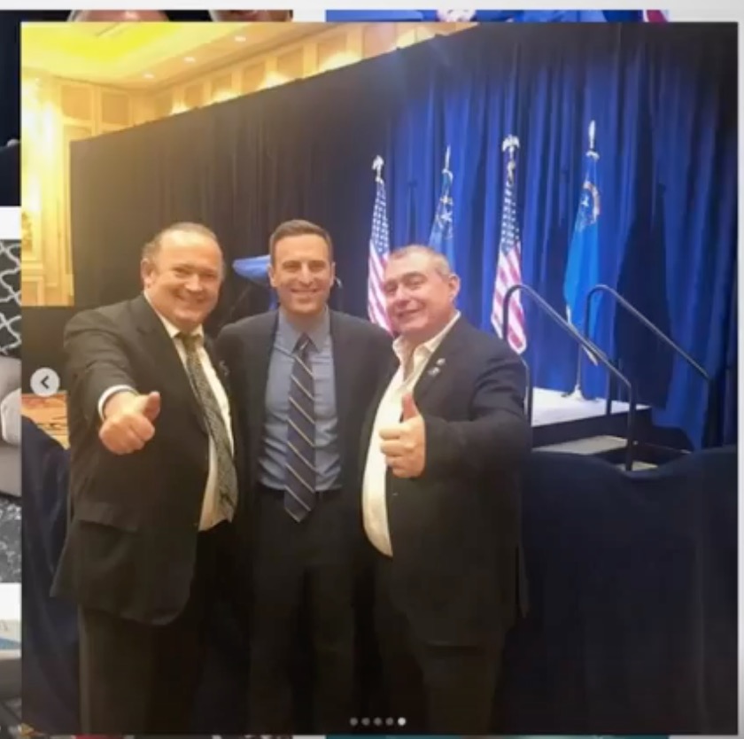 Photo of Igor Fruman, Adam Laxalt and Lev Parnas.