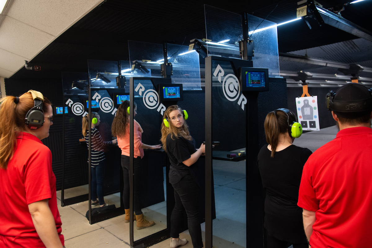 A group at a gun range