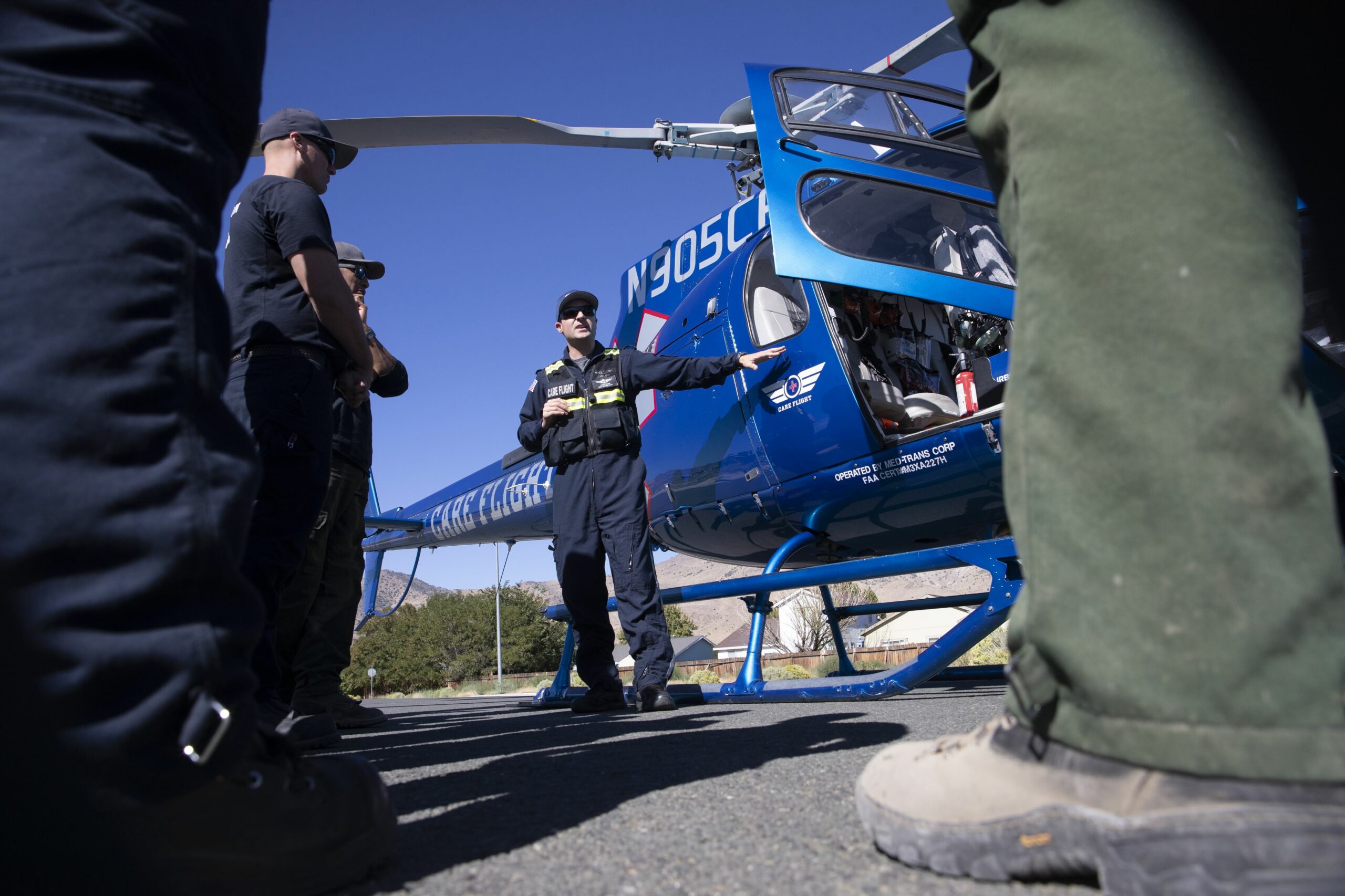 A CareFlight air ambulance team