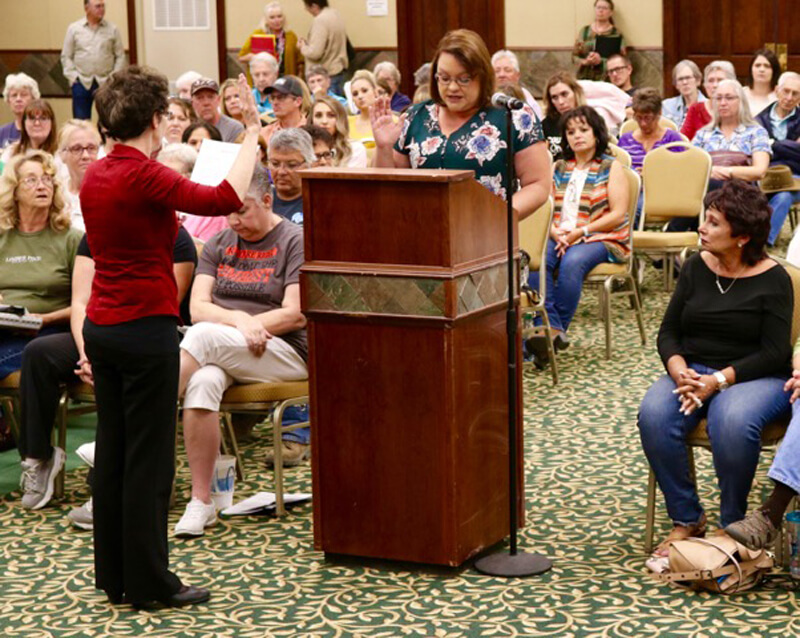 Michelle Beecher is sworn in