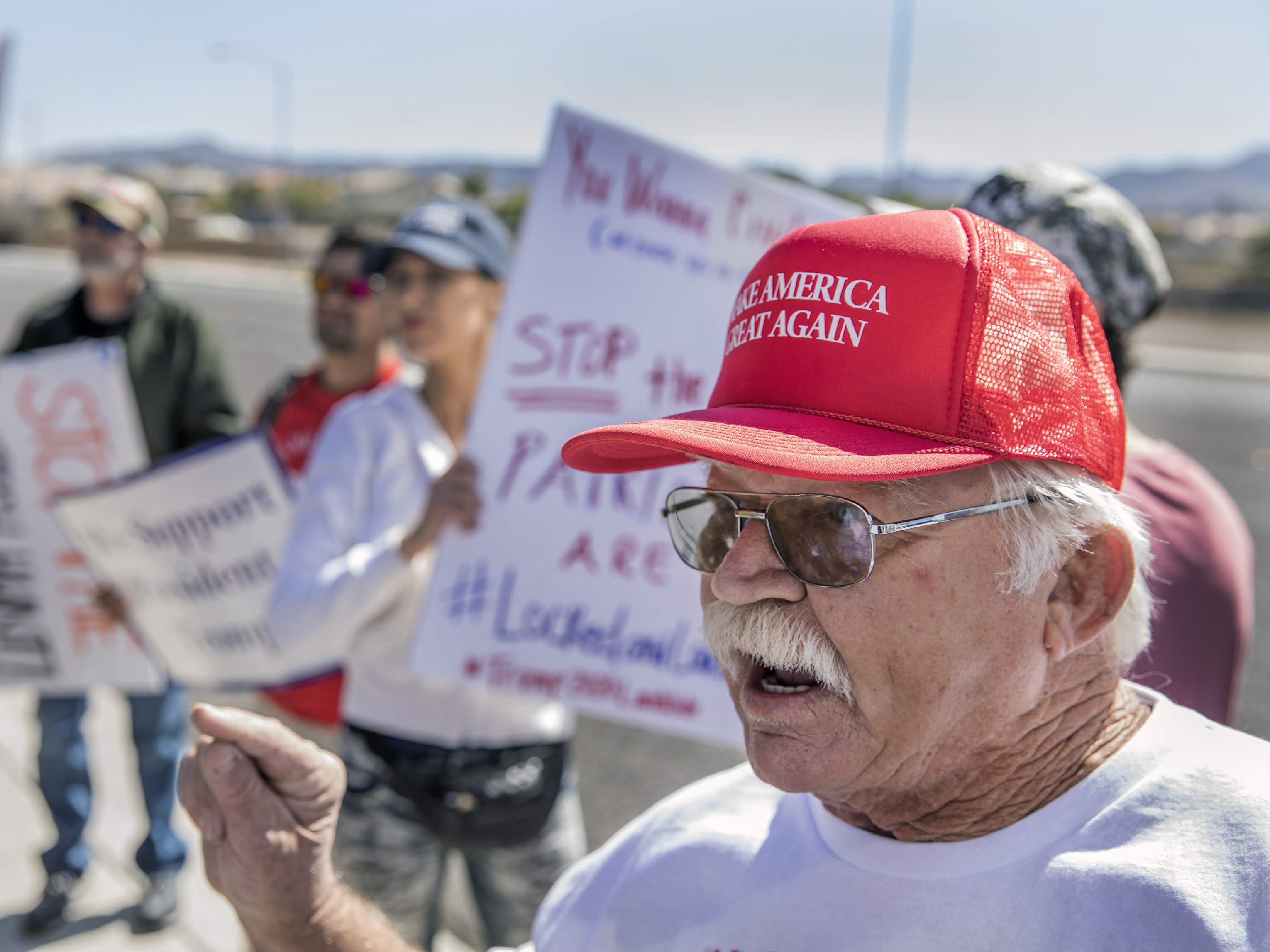 Trump supporters protest on street