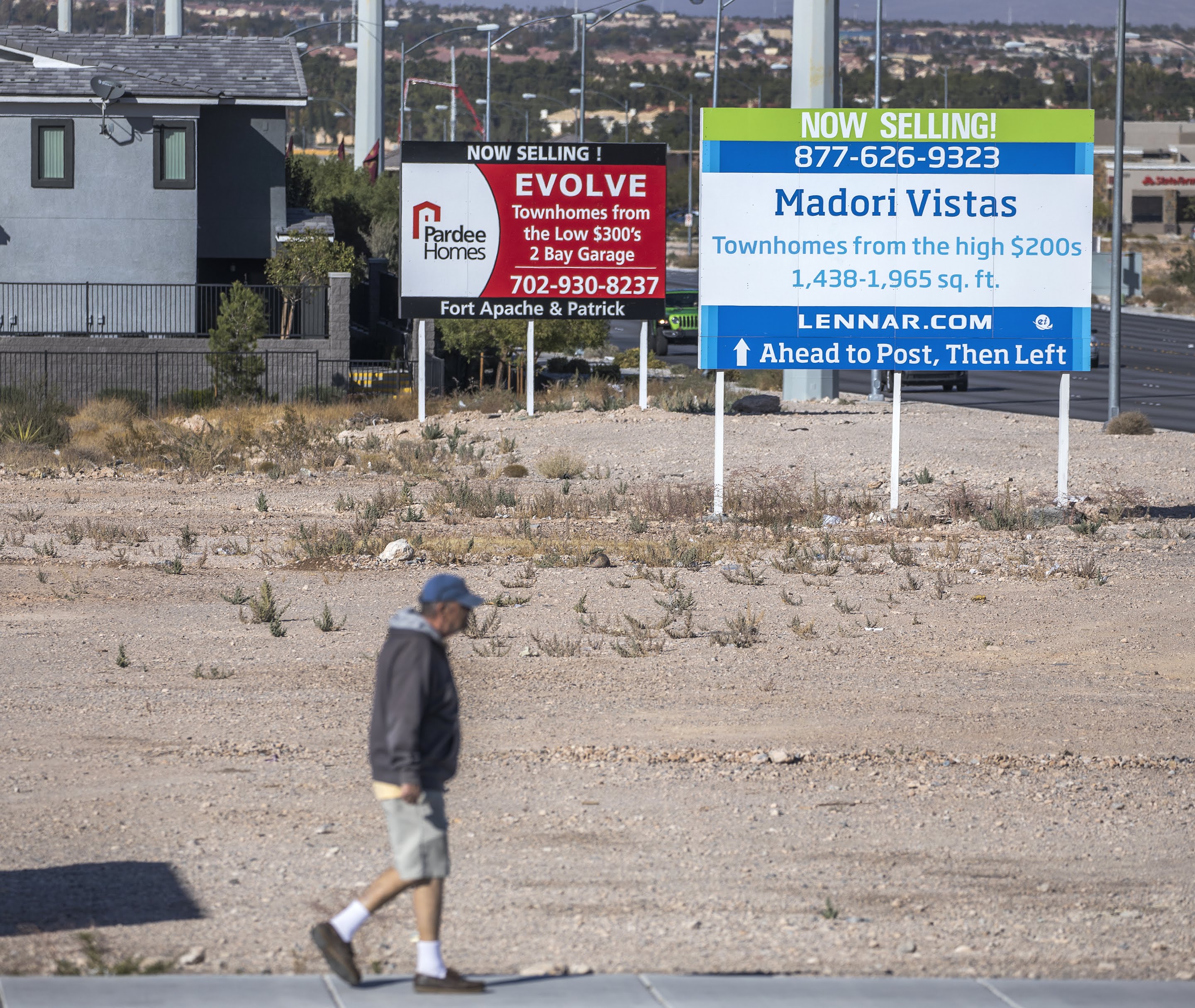 Signs advertising townhomes