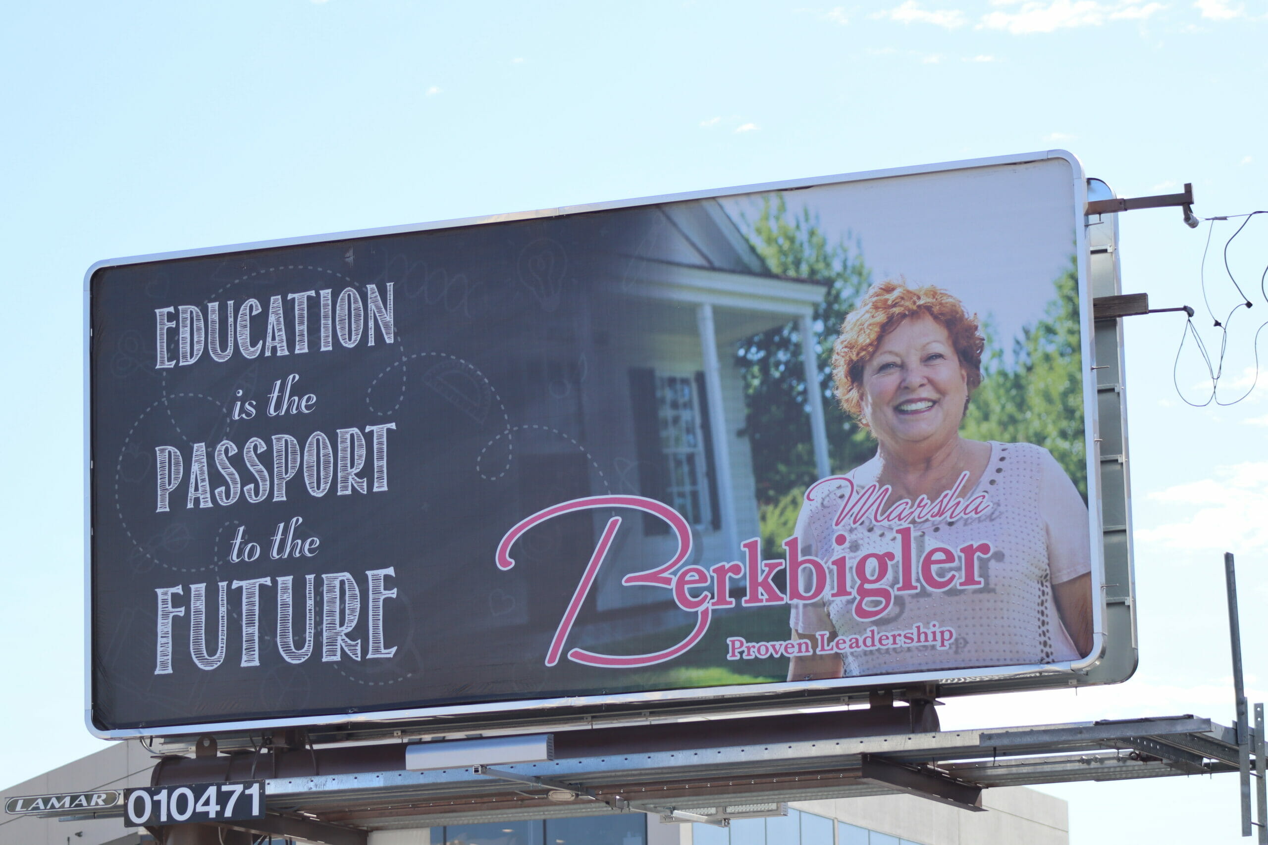 Billboard for Marsha Berkbigler