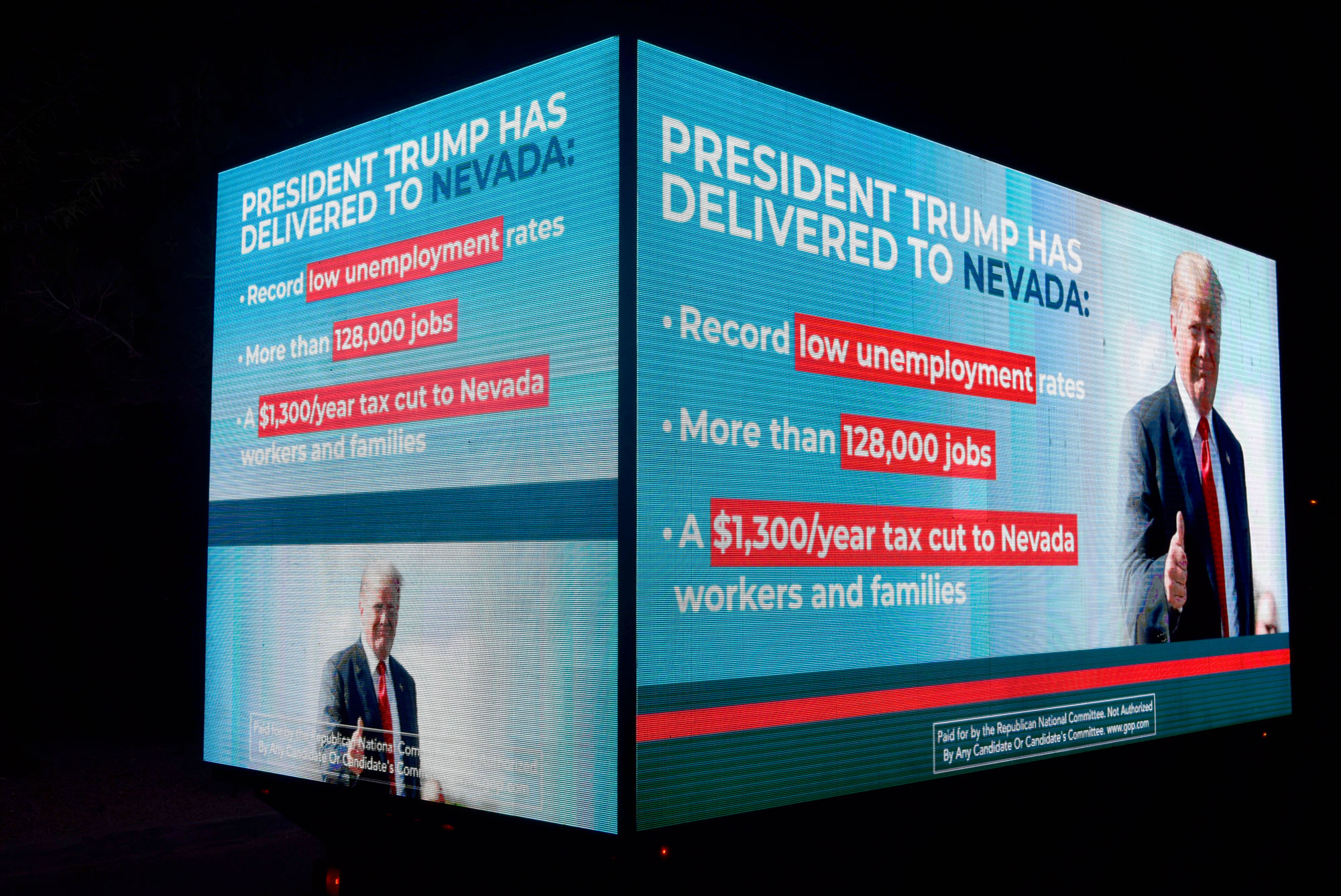 A pro-Trump digital billboard