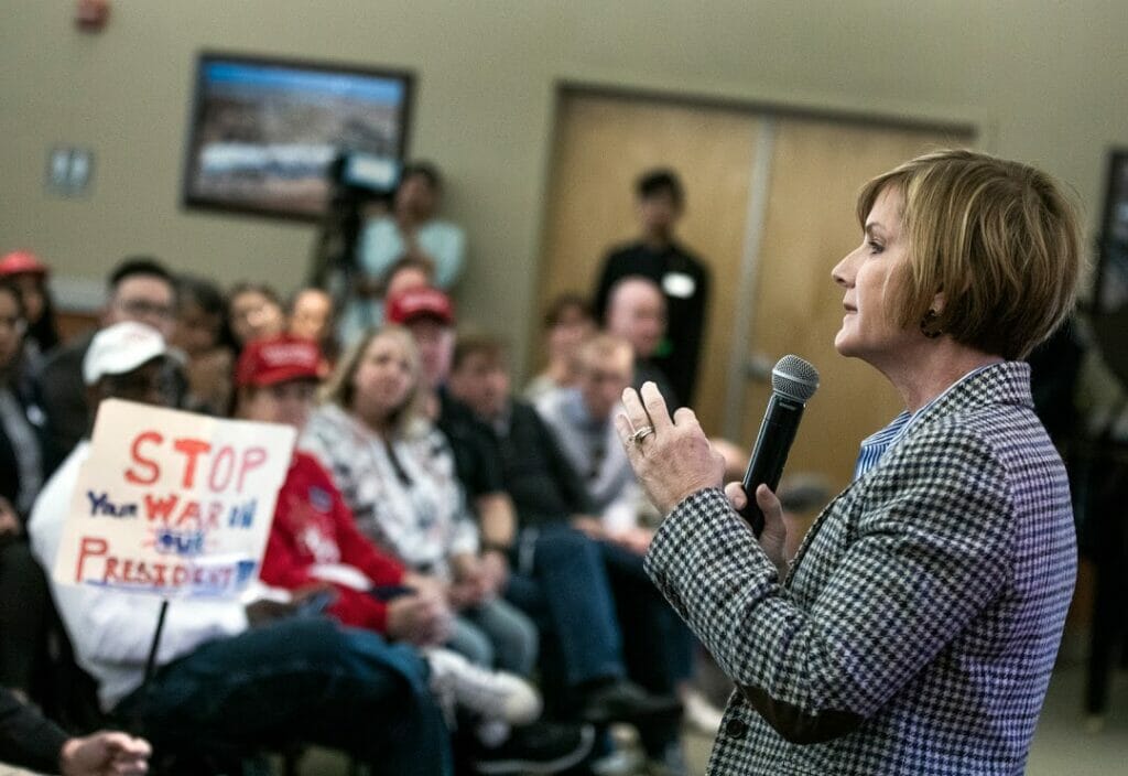 Rep. Susie Lee speaks at a town hall