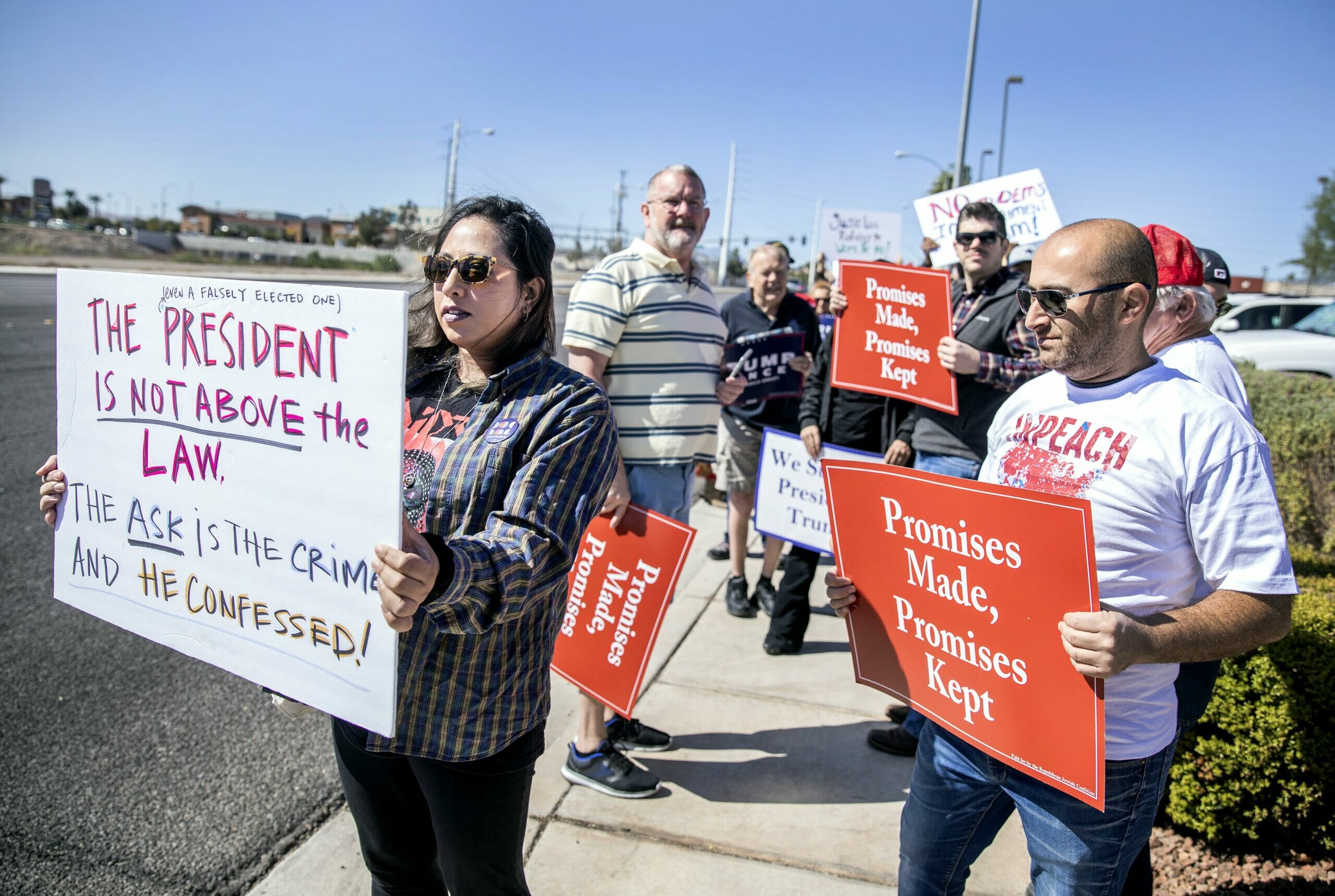 Trump supporters protest on street