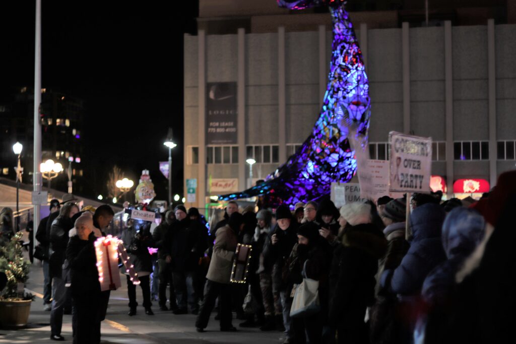 Demonstrators at pro-impeachment rally