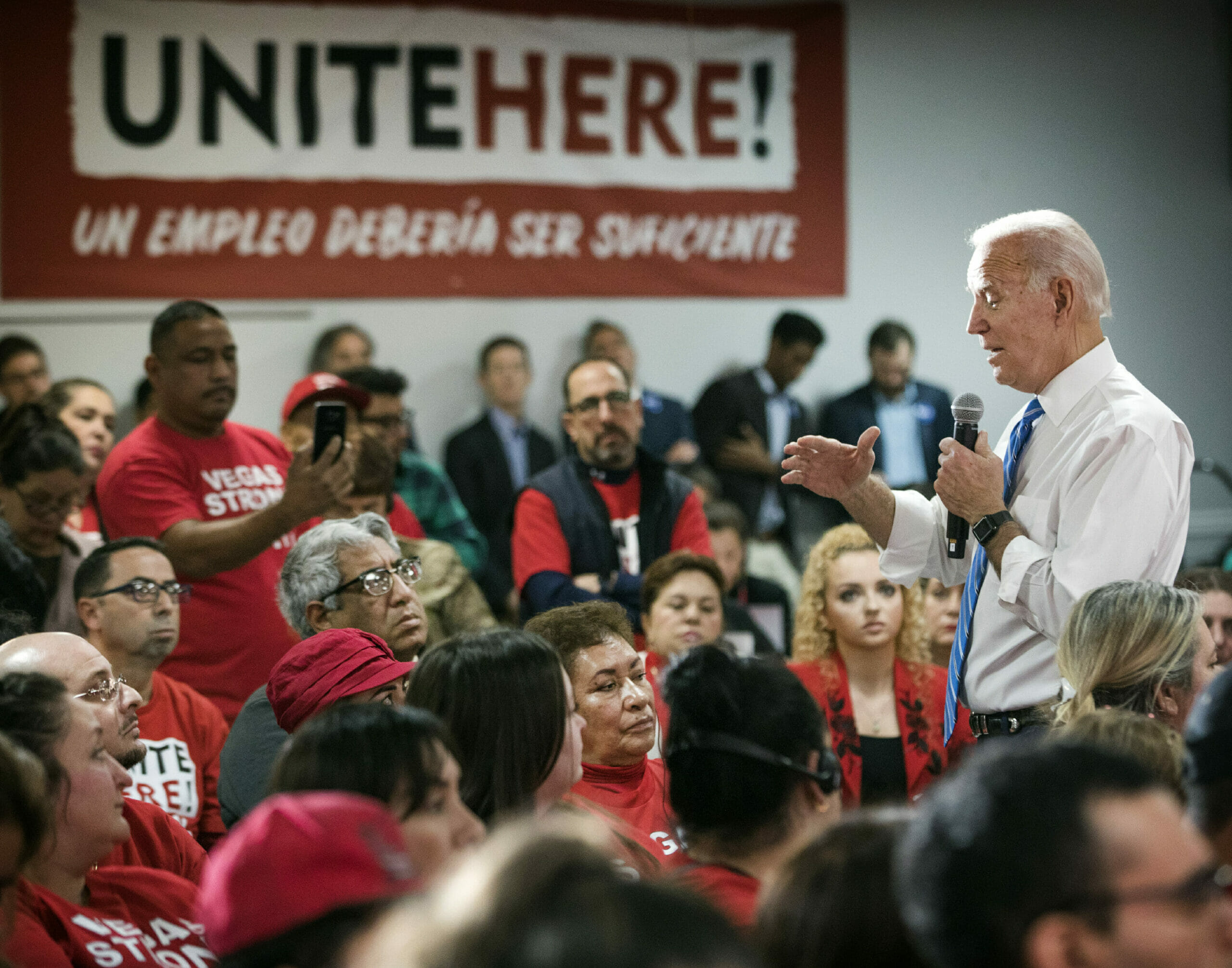 Joe Biden speaking to a crowd