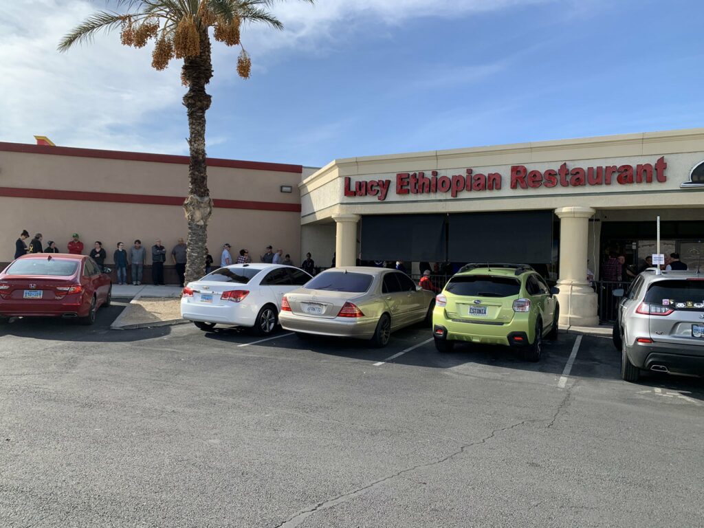 Line outside restaurant