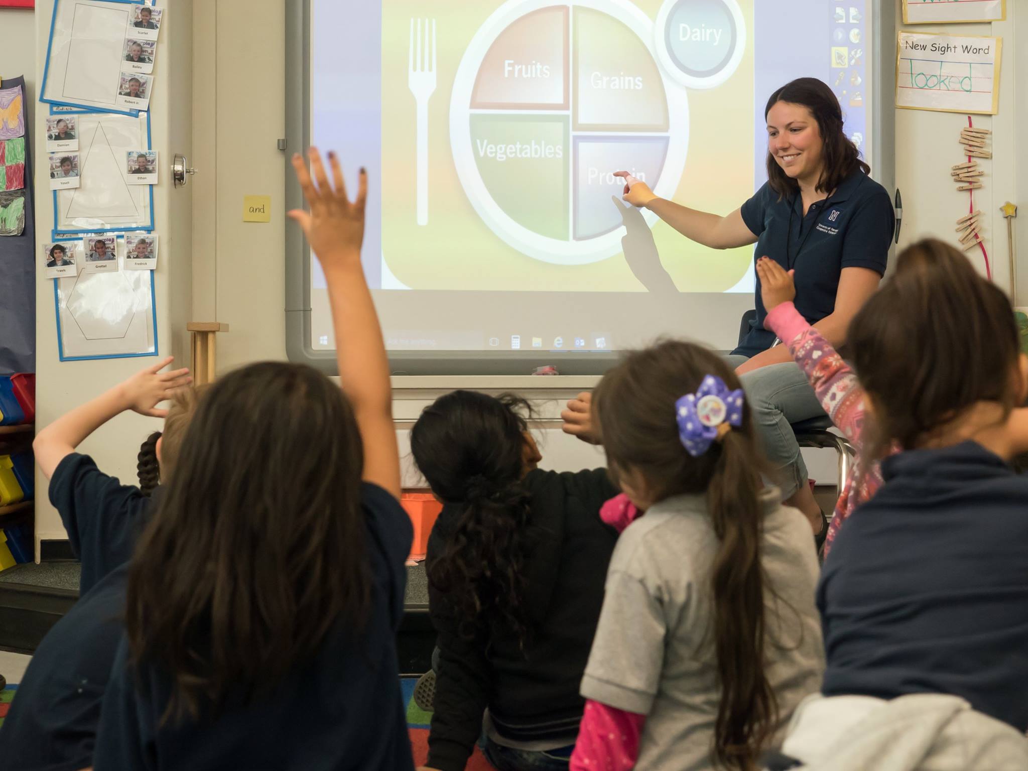 A "Veggies for Kids" instructor teaches a classroom