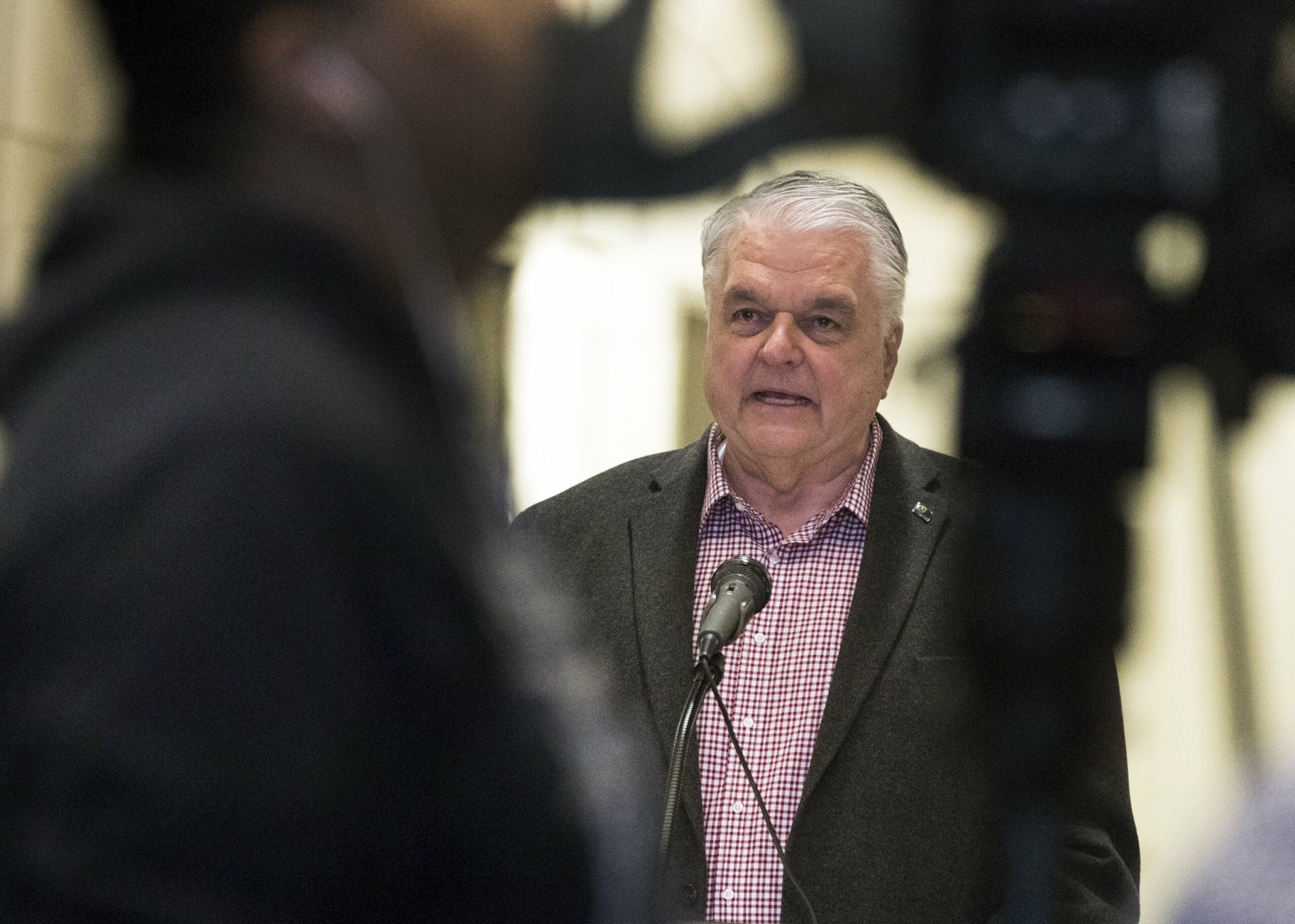 Steve Sisolak at press conference