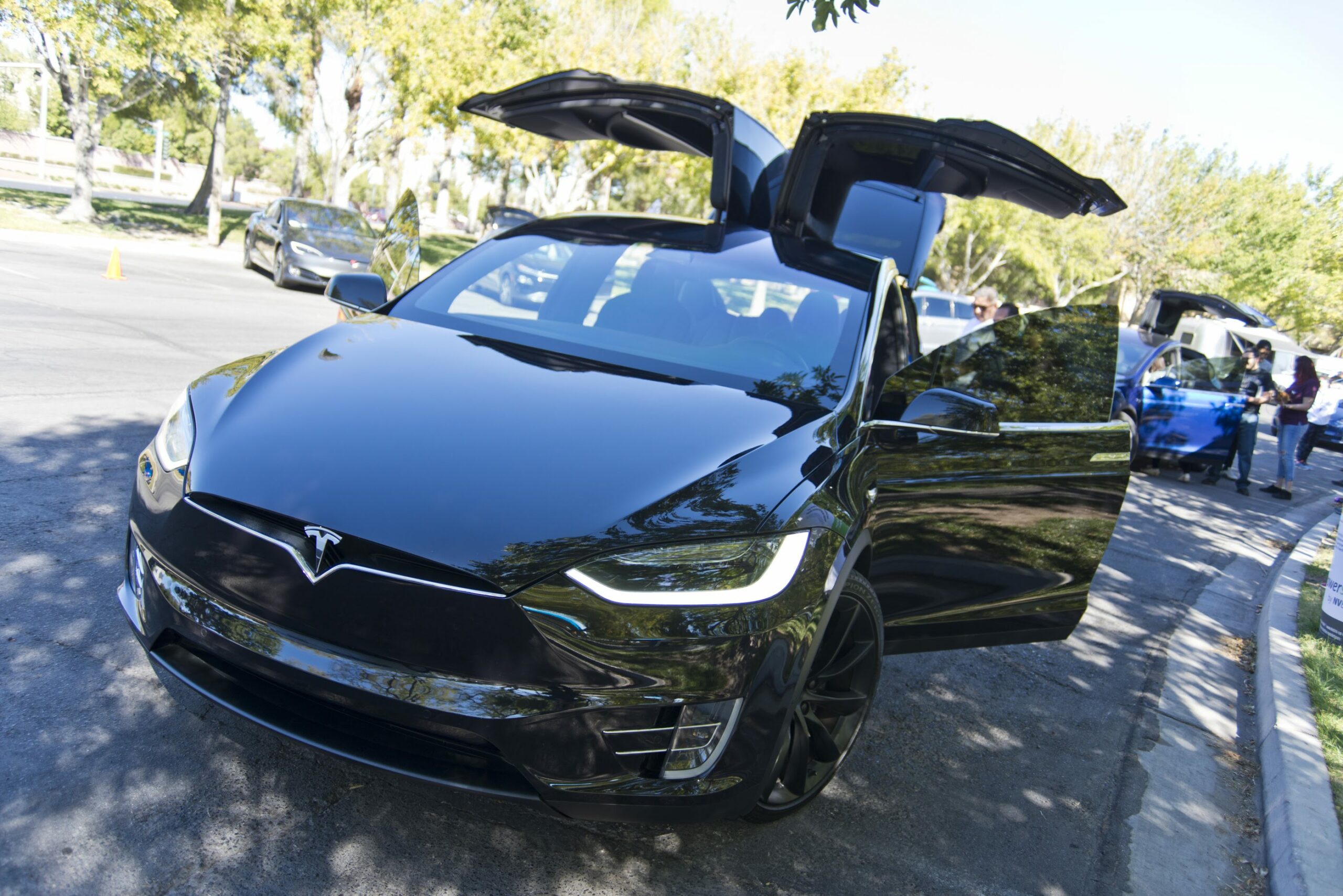 Tesla Model X with doors up