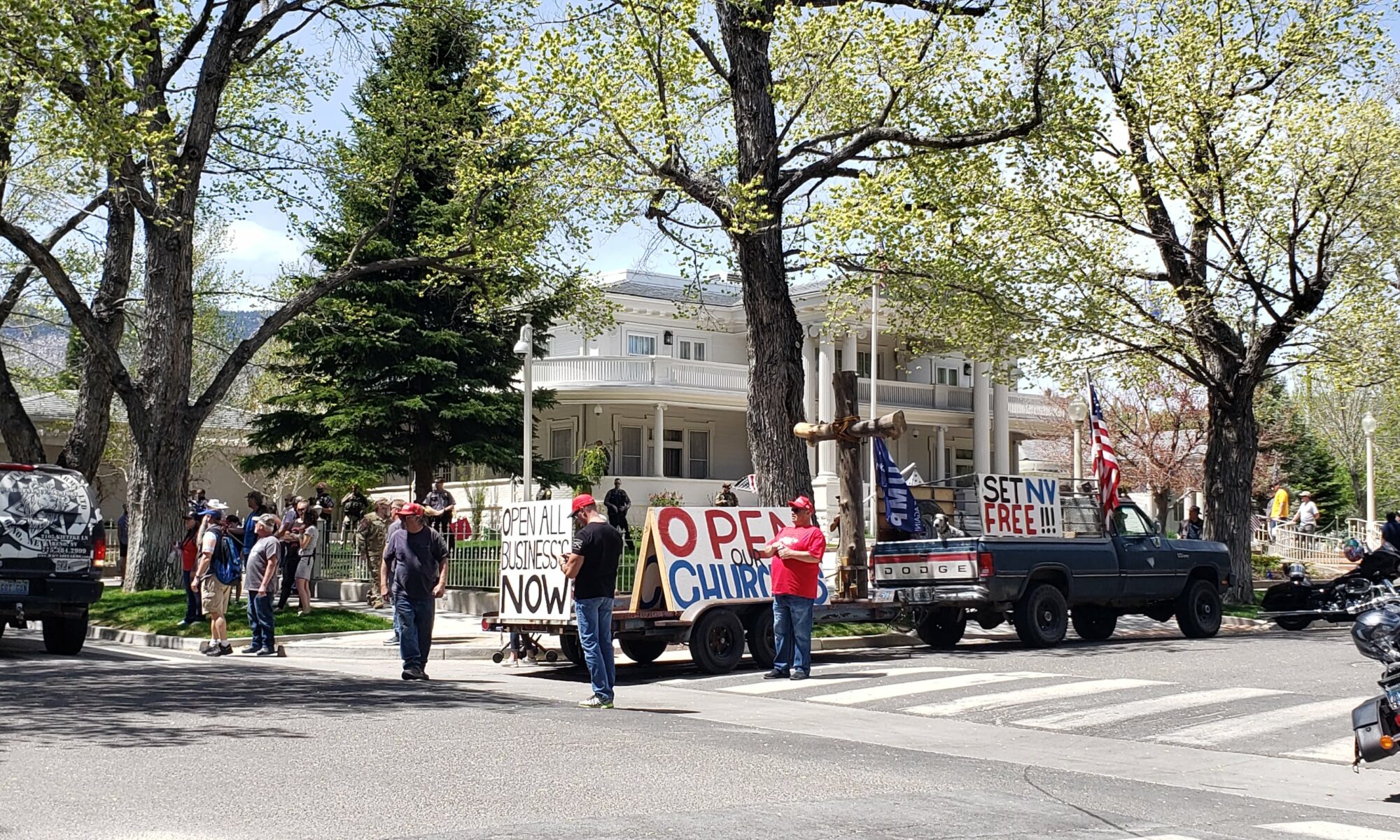 Protesters Outside Governors Mansion In Carson City Attract Police Presence The Nevada 