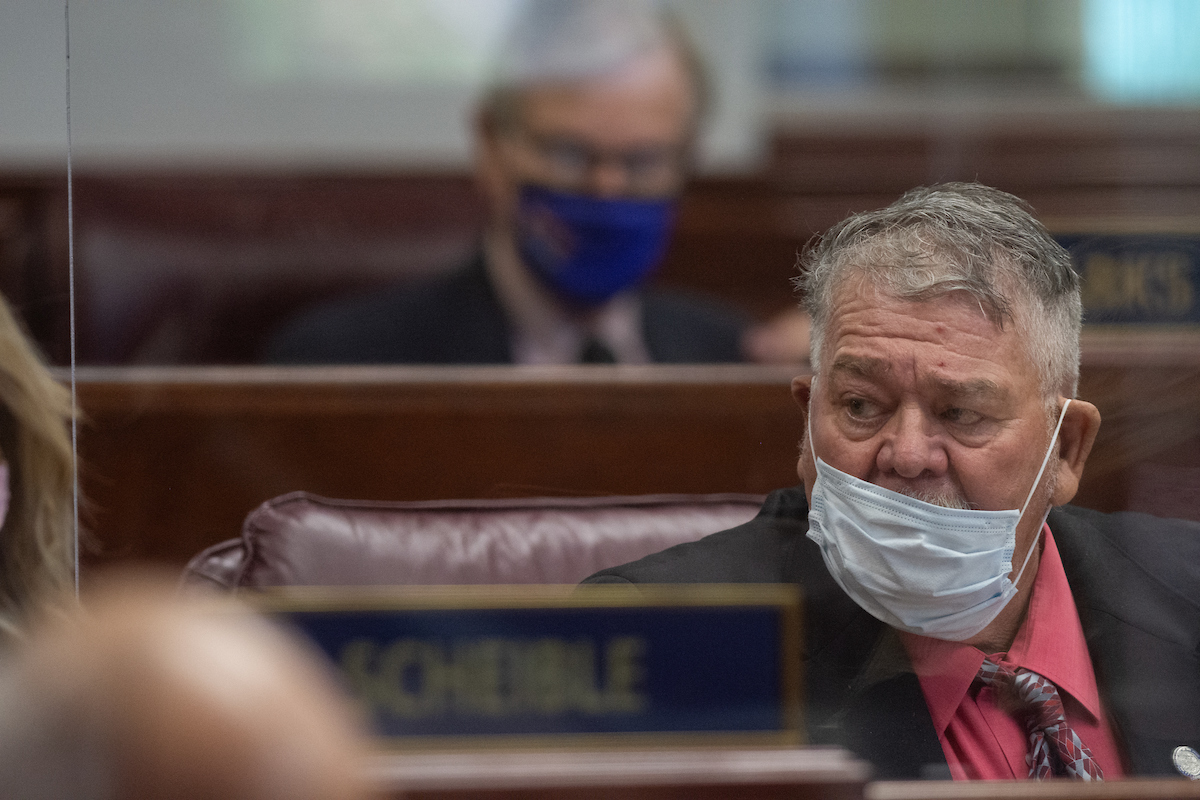 State Senator Pete Goicoechea inside the Senate chambers on Friday, July 31, 2020 during the first day of the 32nd Special Session of the Legislature in Carson City.