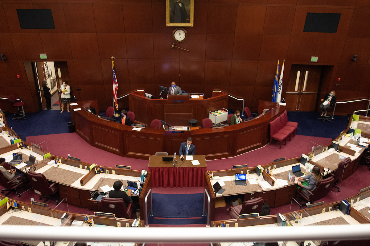 Assembly Speaker Pro Tempore Steve Yeager prepares to present Assembly Bill 3