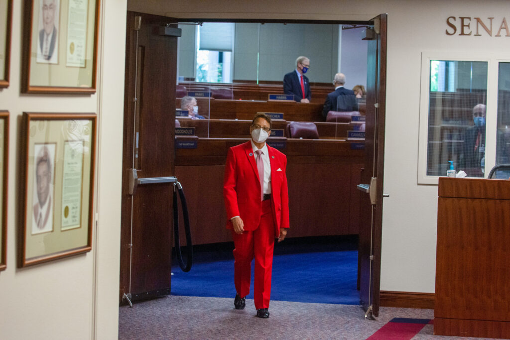 State Senator Spearman on Sunday, Aug. 2, 2020 during the third day of the 32nd Special Session of the Legislature in Carson City.