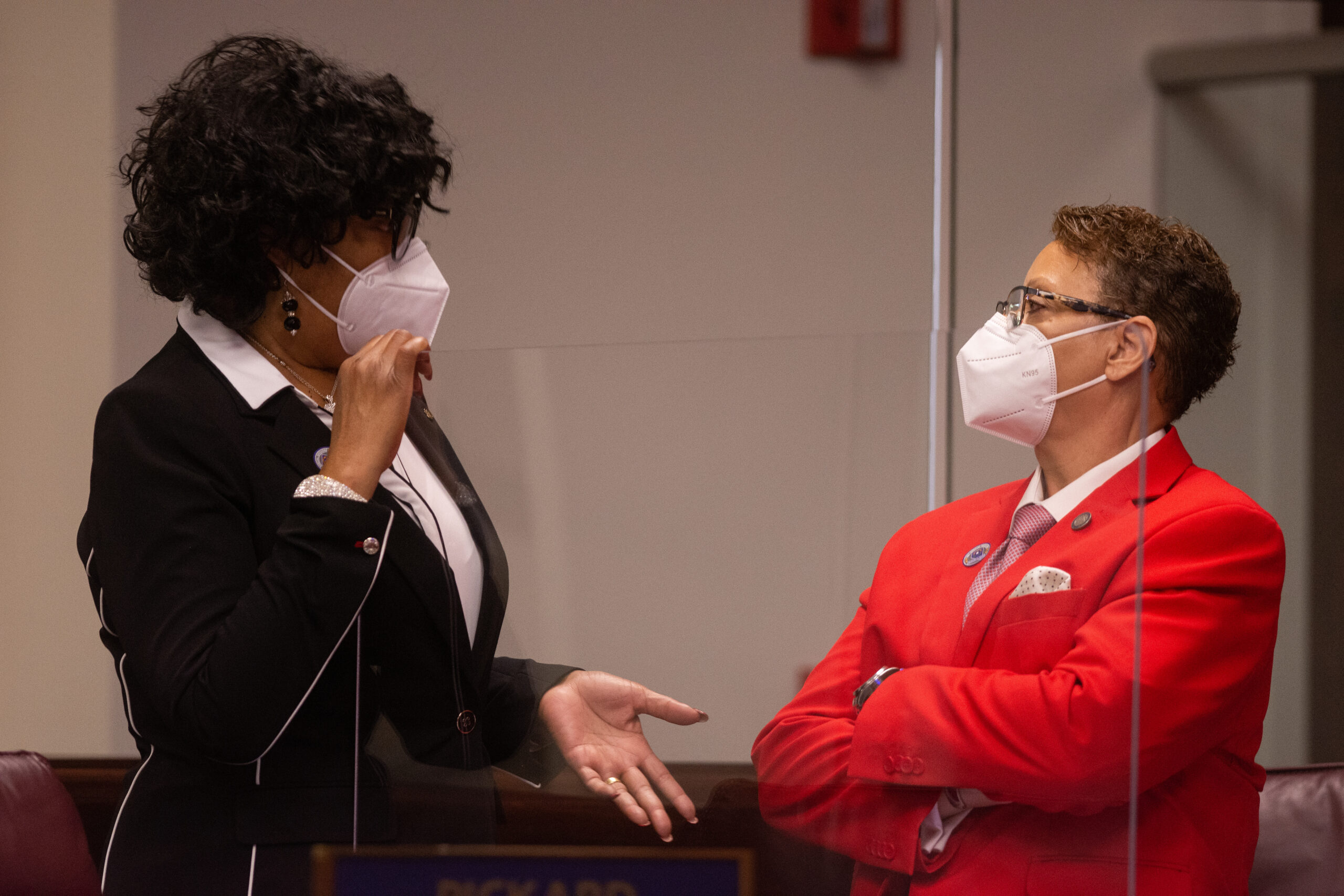 State Senators Marcia Washington, left, and Pat Spearman