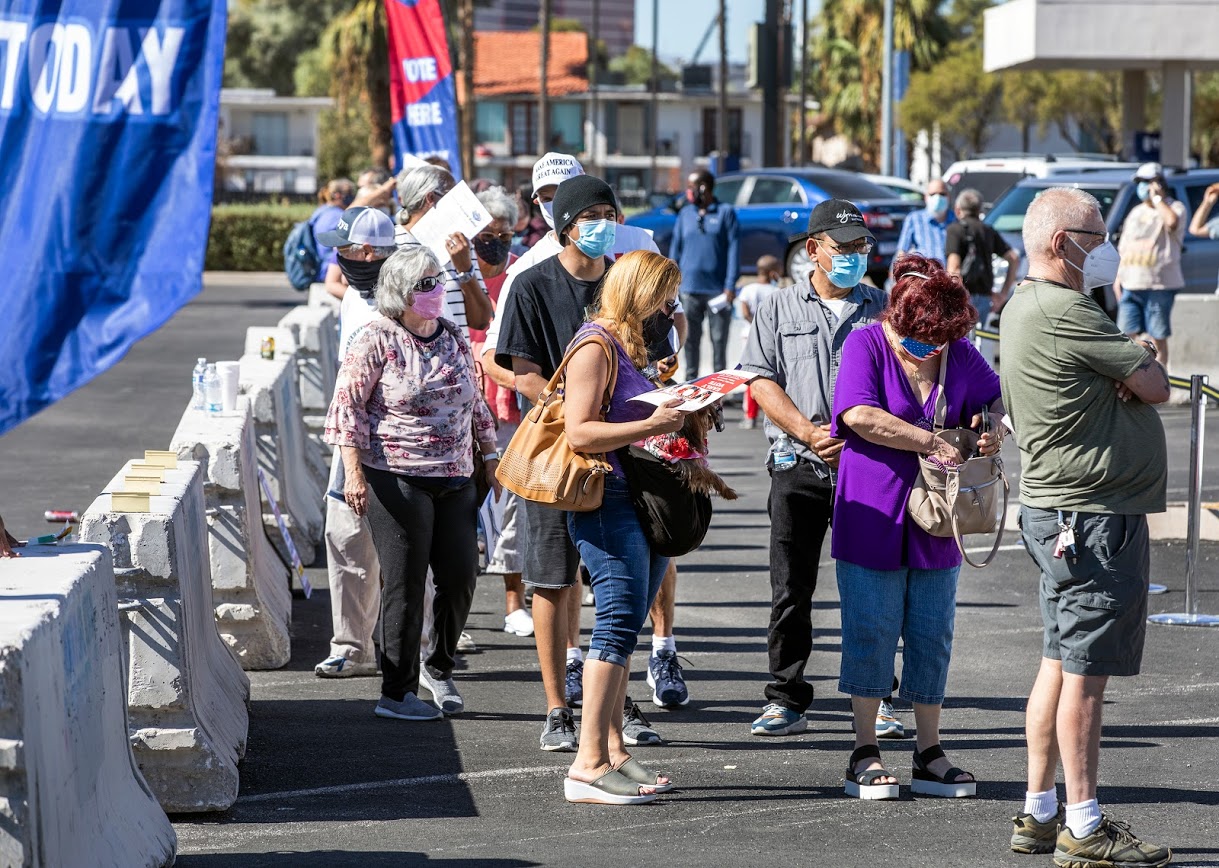 In long Nevada early voting lines, enthusiasm and a sense of election's