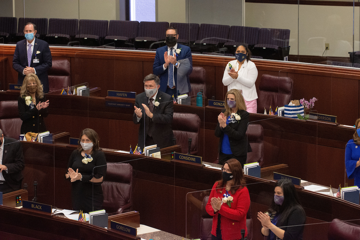 Members of the Assembly in the chamber.