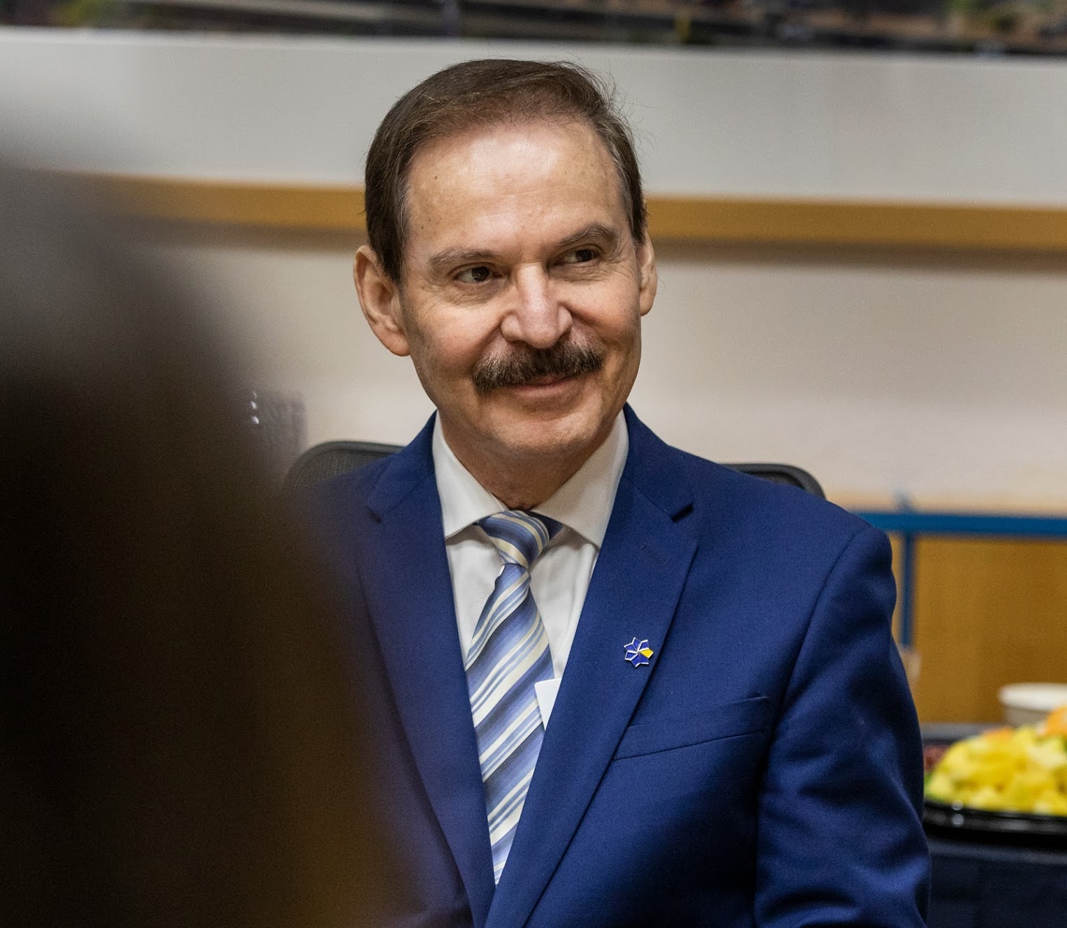 CSN President Federico Zaragoza listens during a roundtable discussion with Gov. Steve Sisolak and U.S. Labor Secretary Marty Walsh at CSN's campus on Tuesday, June 22, 2021.(Jeff Scheid/Nevada Independent).