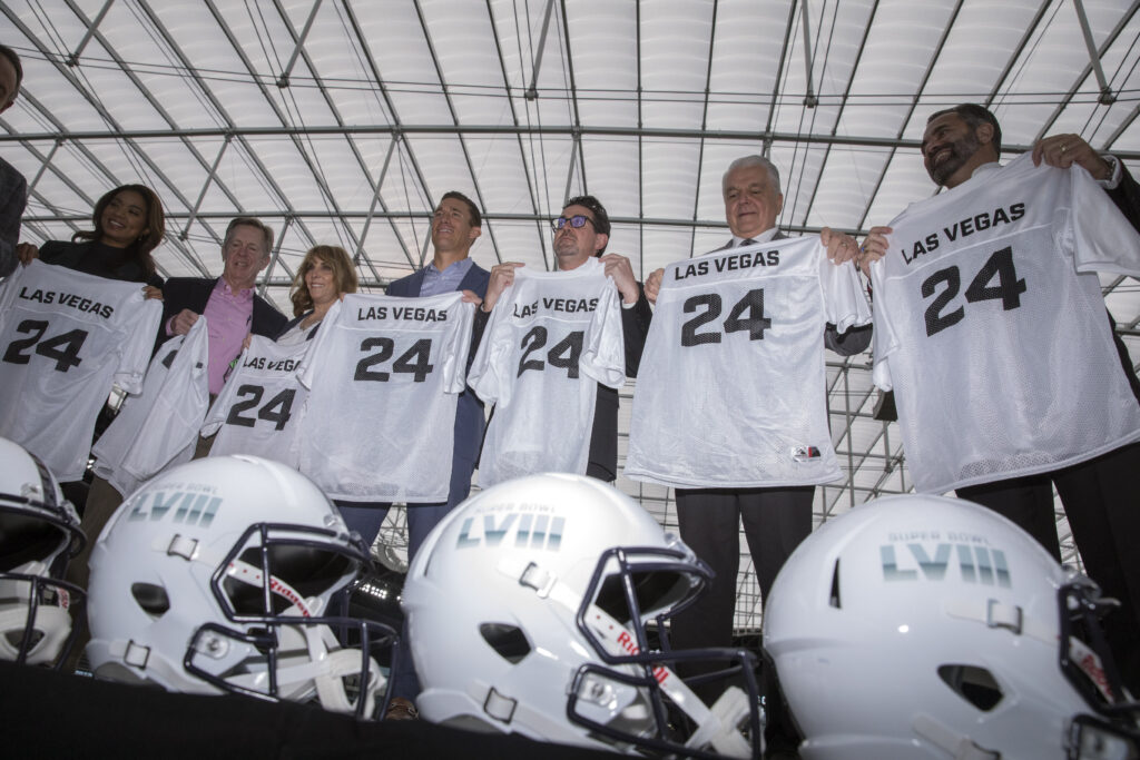 LAS VEGAS IS ON THE CLOCK AS THE COUNTDOWN TO SUPER BOWL LVIII BEGINS