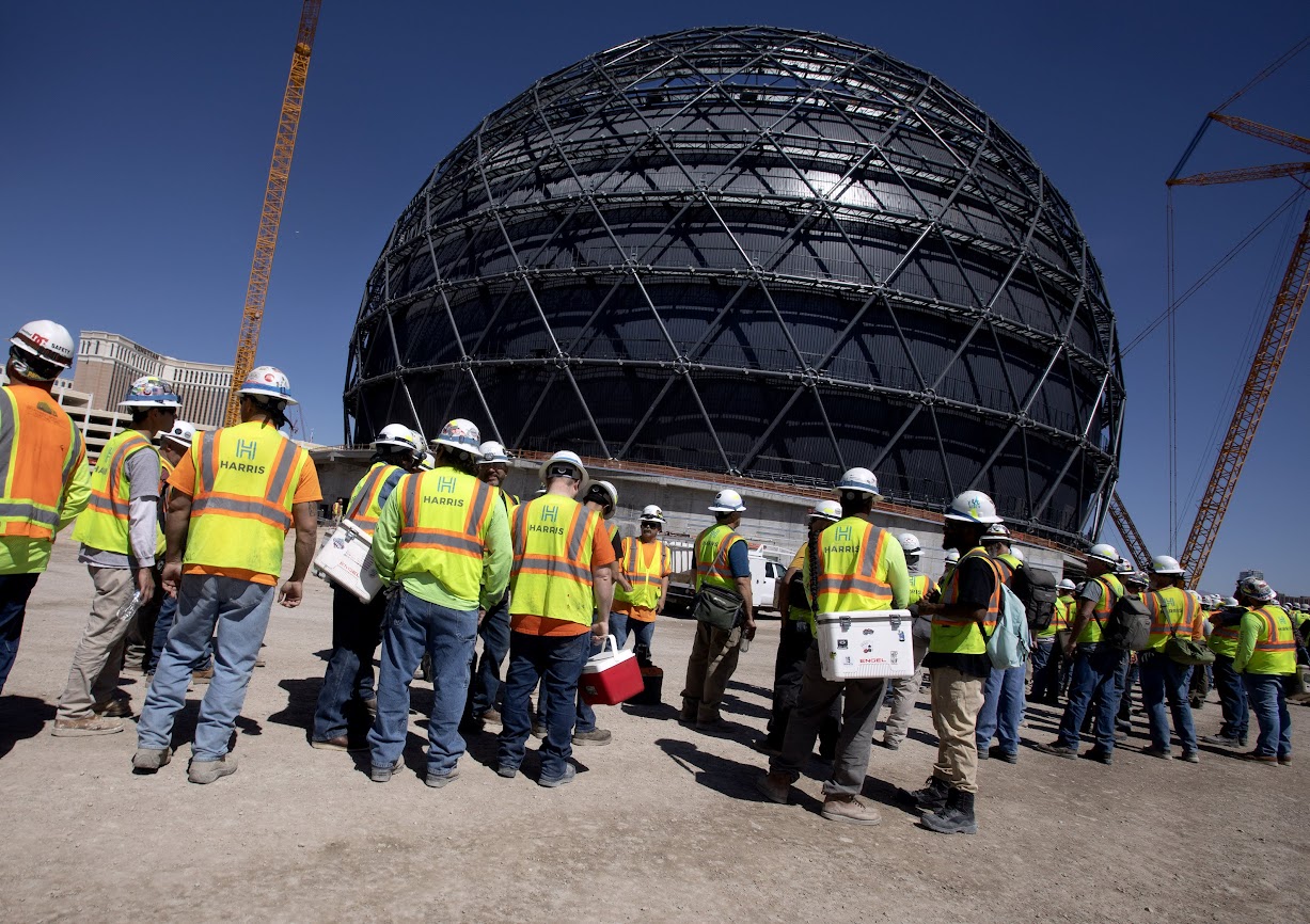 Las Vegas lights up with dome billed as world's largest video