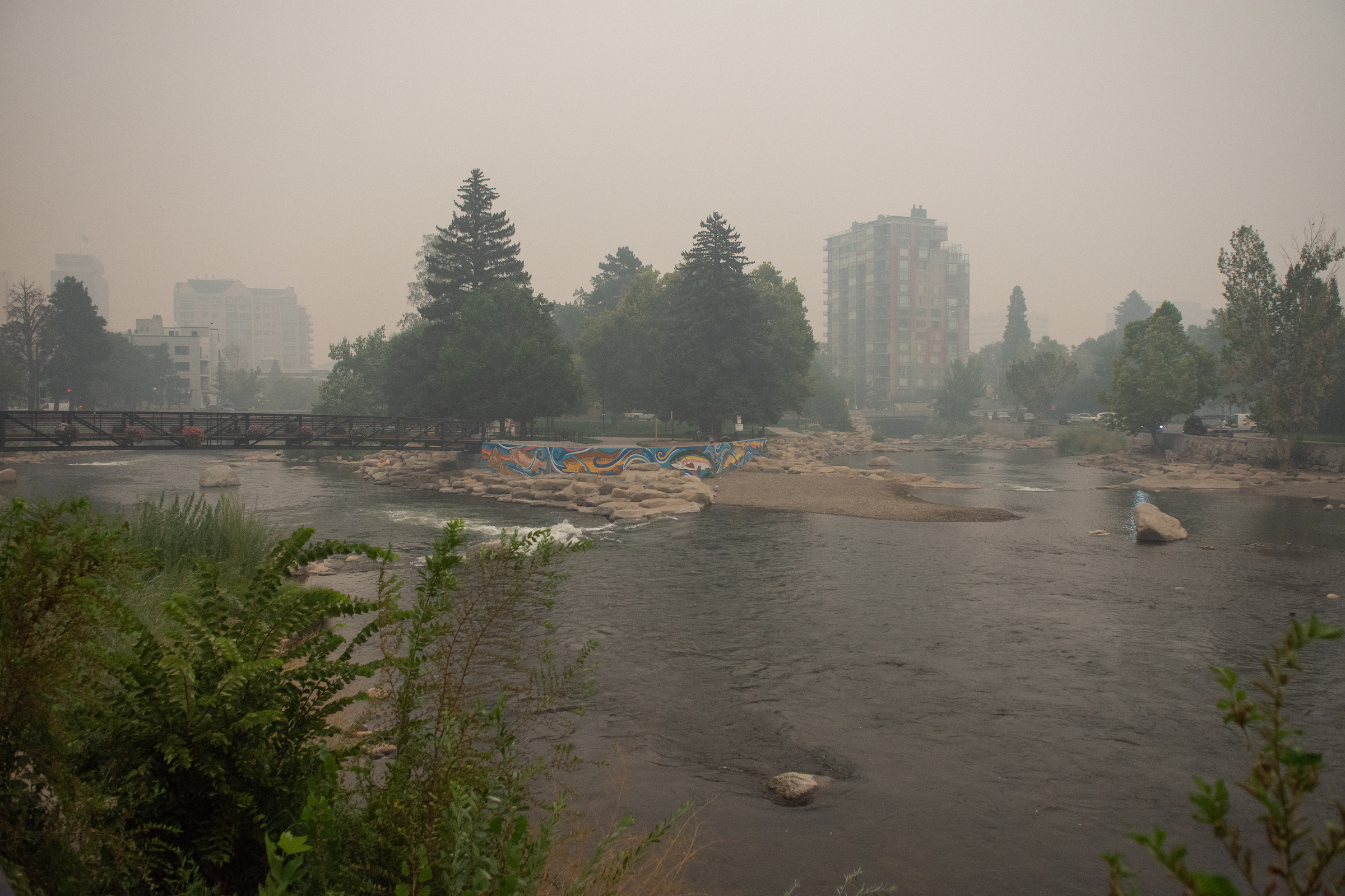 Smoke from the Mosquito Fire in Reno on Monday, Sept. 12, 2022. (David Calvert/The Nevada Independent).