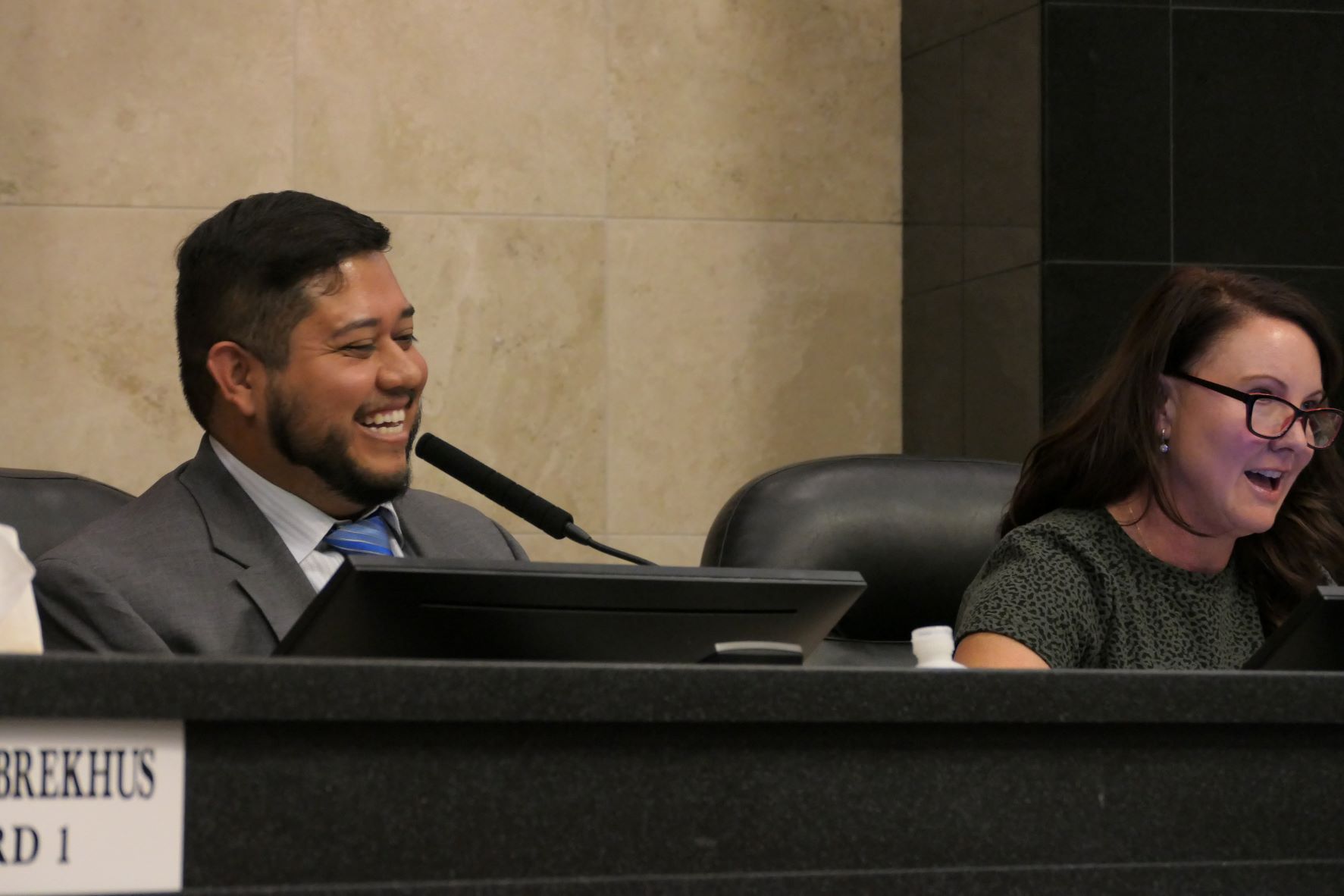 Miguel Martinez sitting at Reno City Council chambers