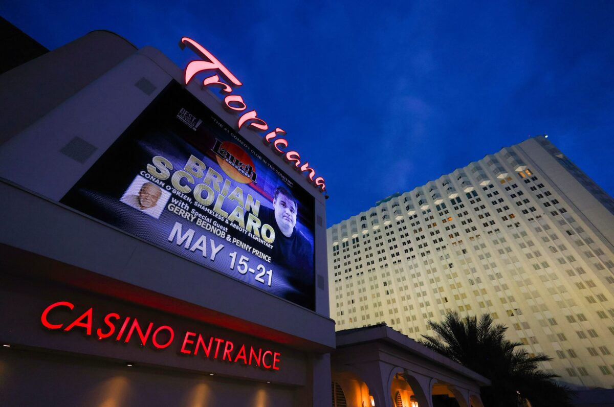 Tropicana Hotel and Casino seen on Tuesday, May 9, 2023. (Jeff Scheid/The Nevada Independent)